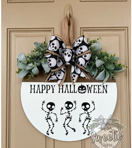 Halloween White Ghost BOO Doorplate Pendant