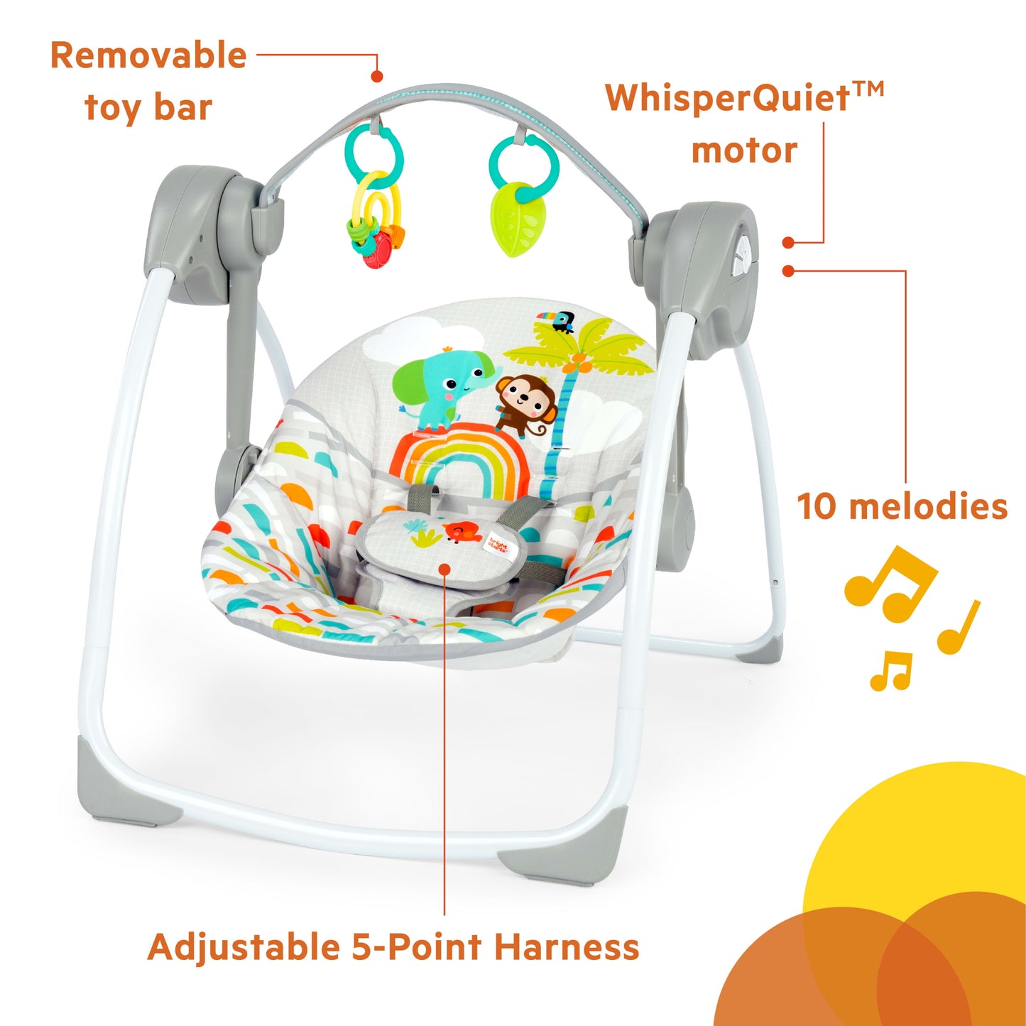 Playful Paradise Portable Compact Baby Swing