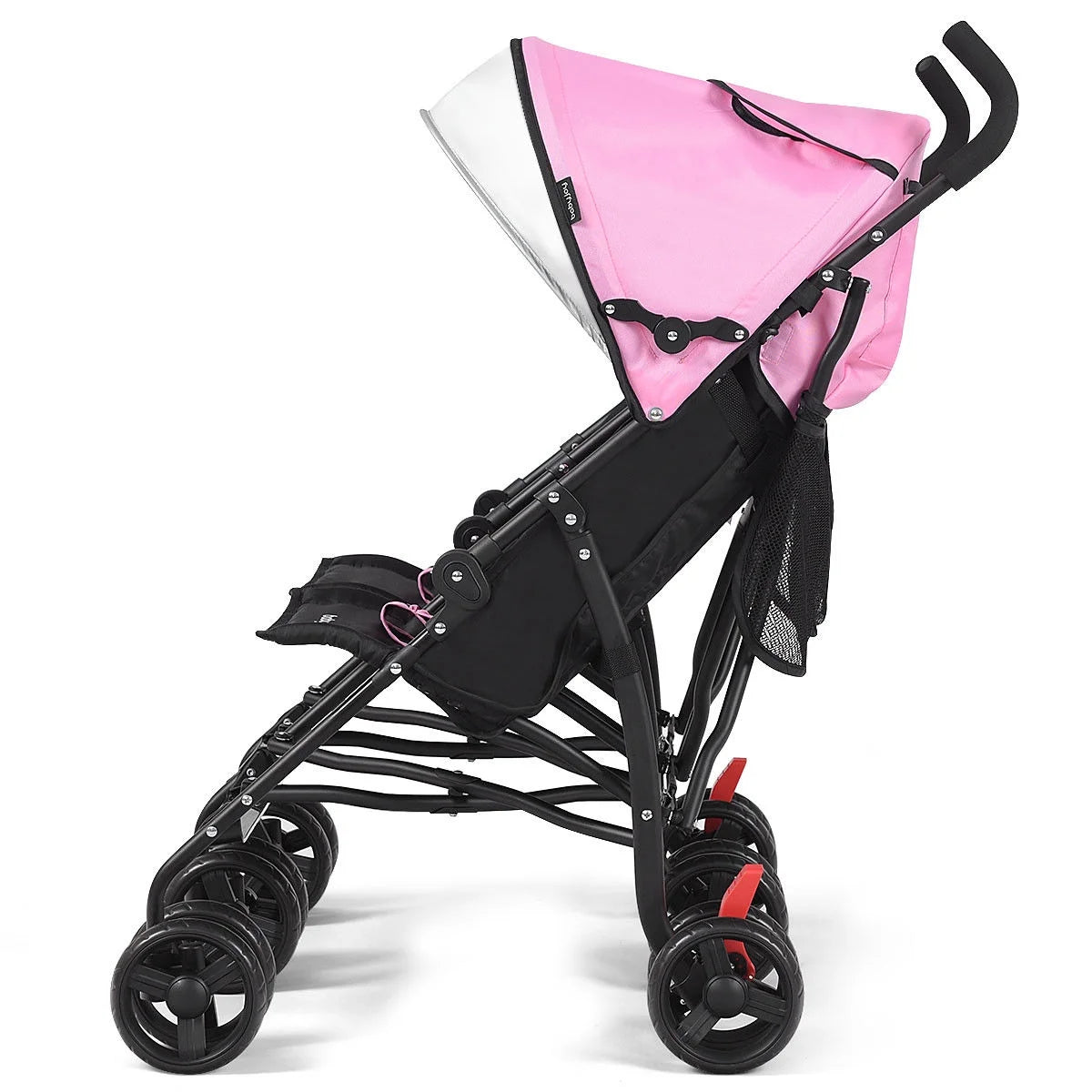 Baby-Joy Foldable Twin Baby Double Stroller Kids Ultralight Umbrella Stroller Pushchair Pink
