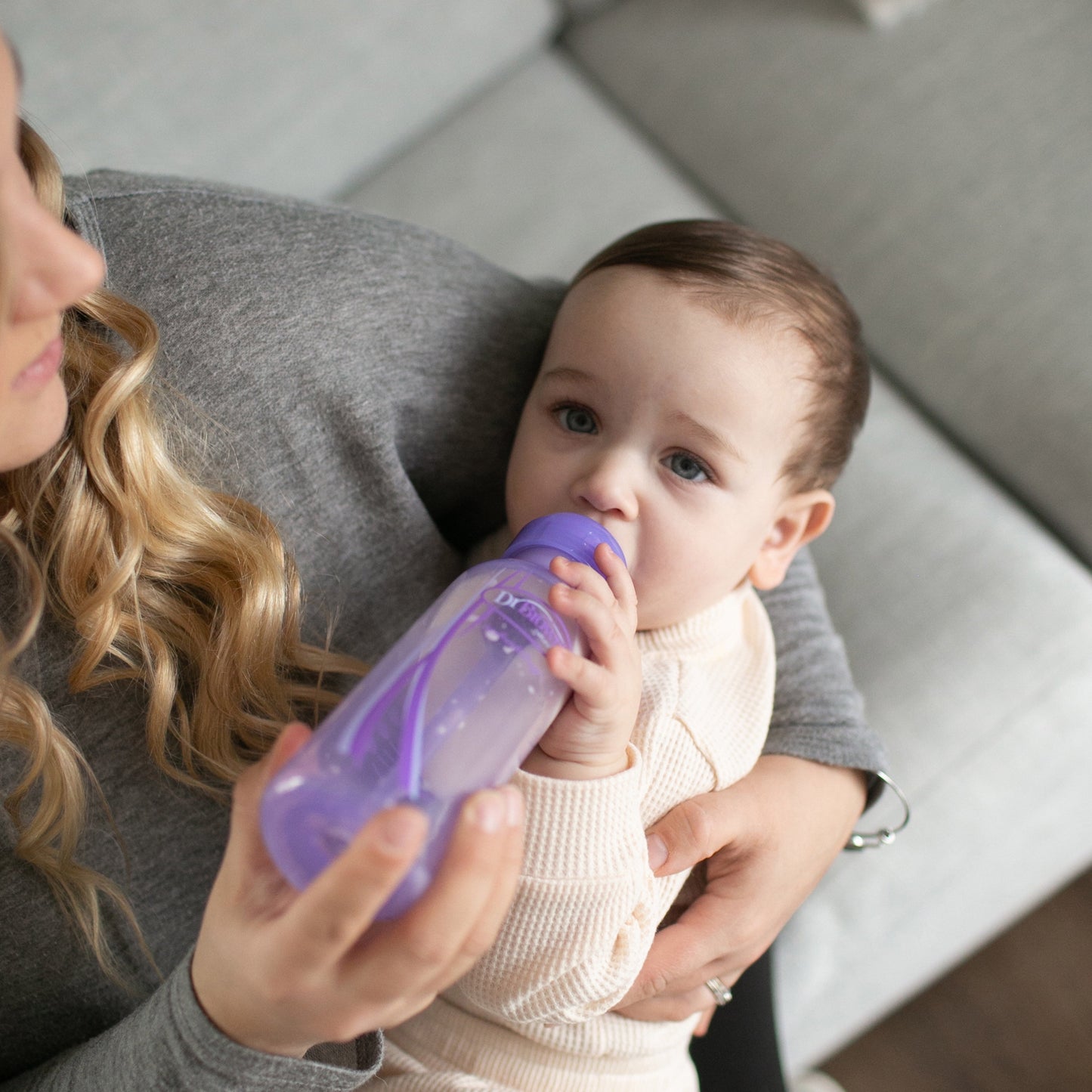 Natural Flow Anti-Colic Options+ Narrow Baby Bottle, 8 Oz/250 Ml, with Level 1 Slow Flow Nipple, Purple, 0M+, 3 Pack