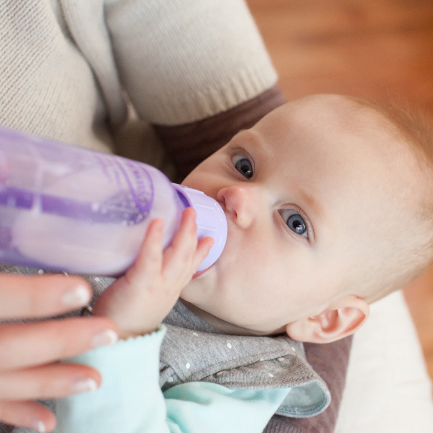 Natural Flow Anti-Colic Options+ Narrow Baby Bottle, 8 Oz/250 Ml, with Level 1 Slow Flow Nipple, Purple, 0M+, 3 Pack