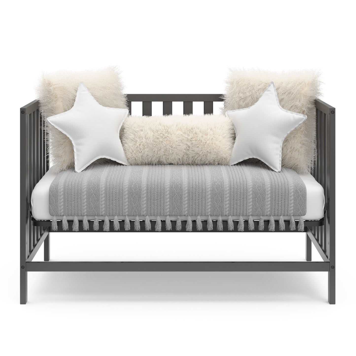 Sunset 4-In-1 Convertible Baby Crib, Gray