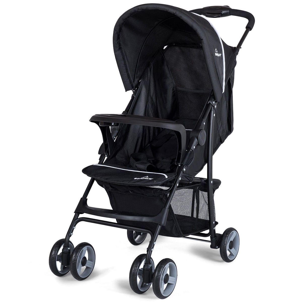 Foldable Lightweight Baby Stroller Kids Travel Pushchair 5-Point Safety System Coffee
