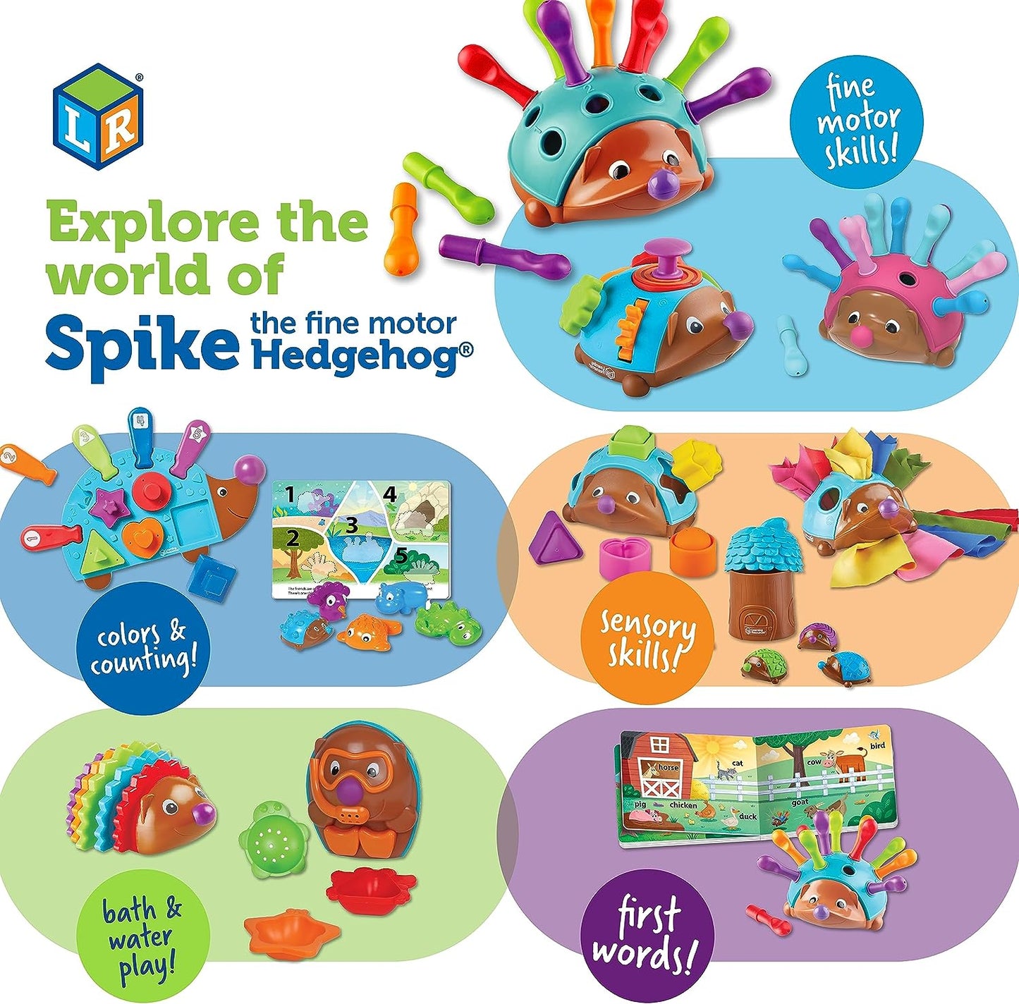 Spike the Fine Motor Hedgehog - Toddler Learning Toys, Fine Motor and Sensory Toys for Kids Ages 18+ Months, Montessori Toys