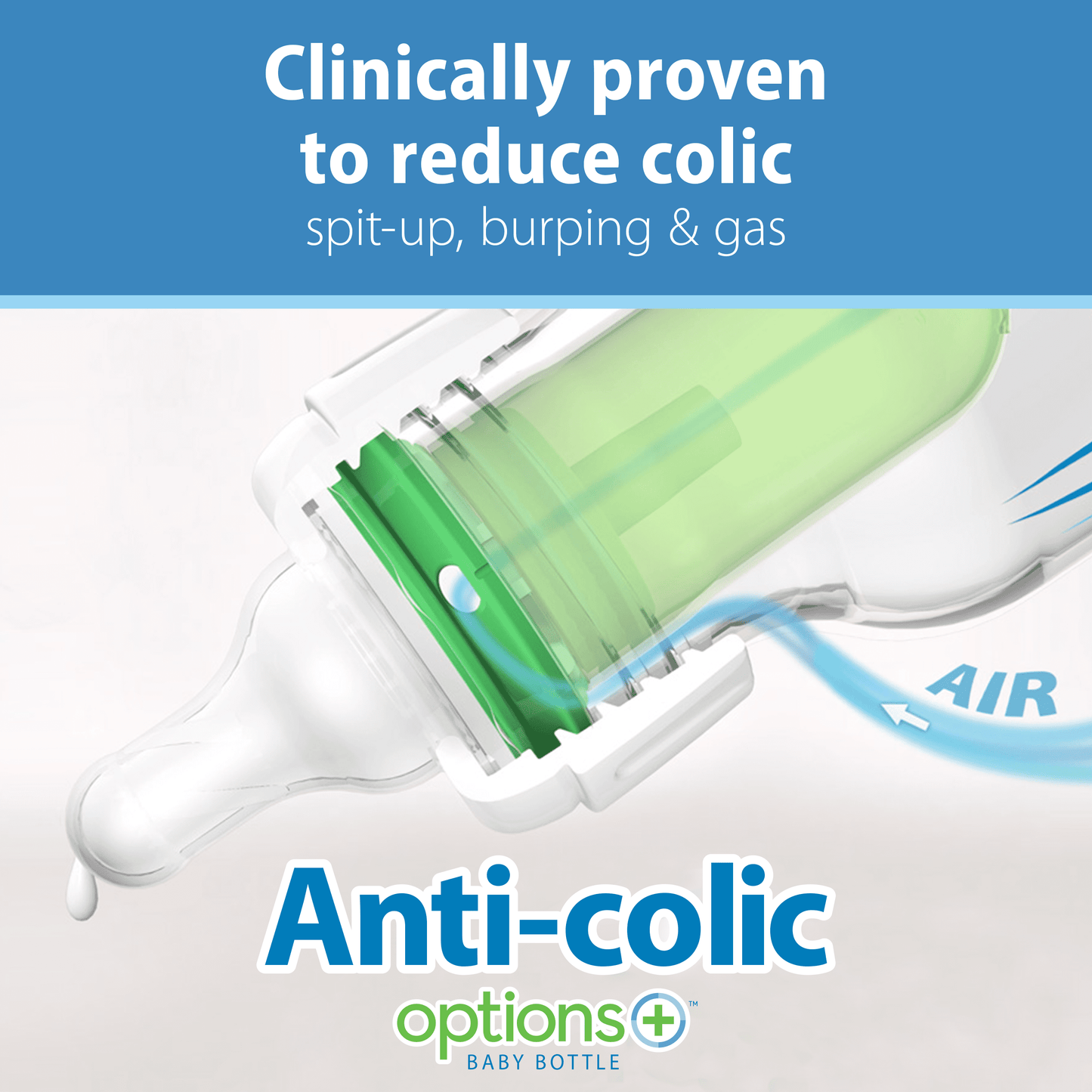 Natural Flow Anti-Colic Options+ Narrow Baby Bottle, 8 Oz/250 Ml, with Level 1 Slow Flow Nipple, Purple, 0M+, 3 Pack