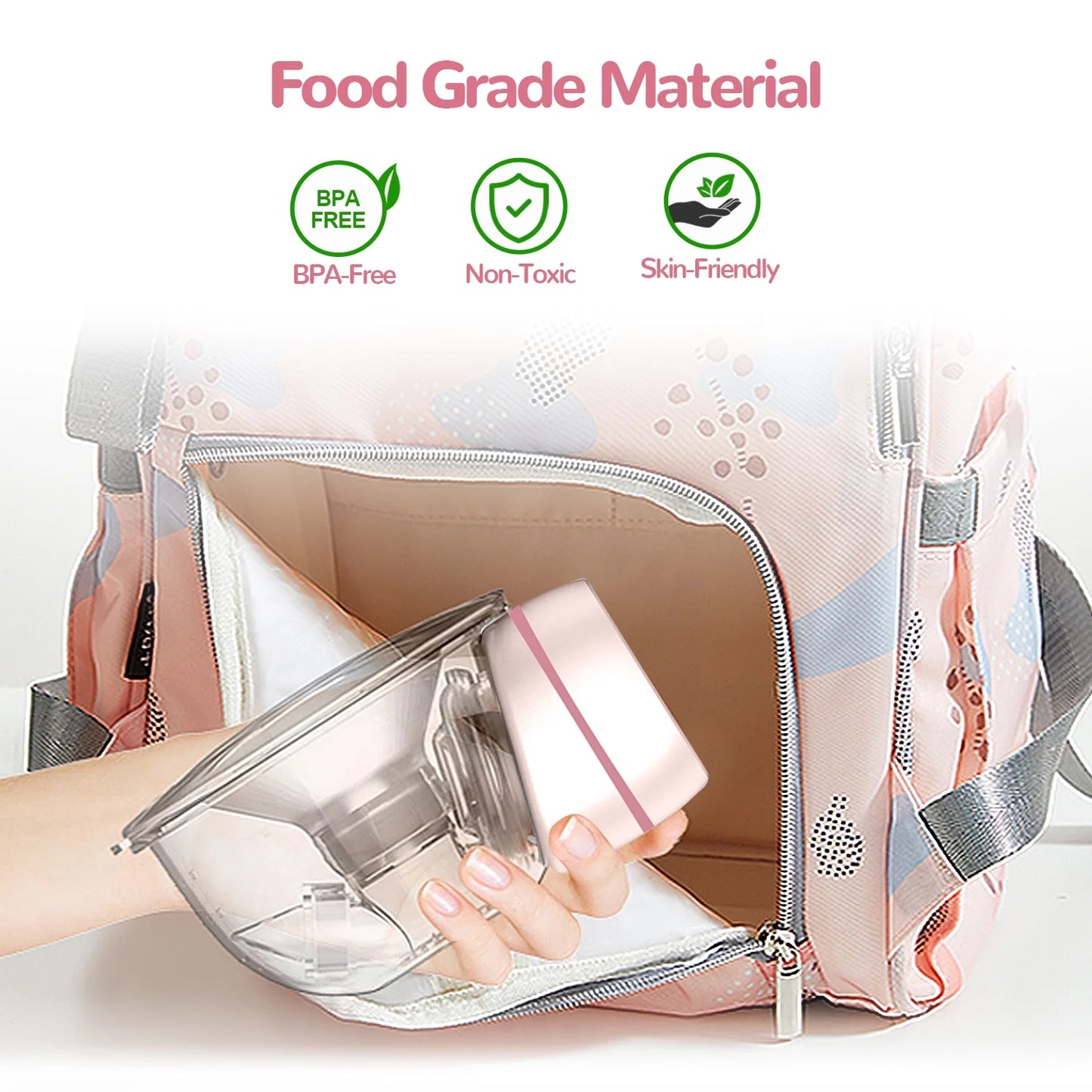 Electric Breast Pump, Wearable Breast Pump, Hands-Free Breast Pumps with 3 Modes, 9 Levels, Pink