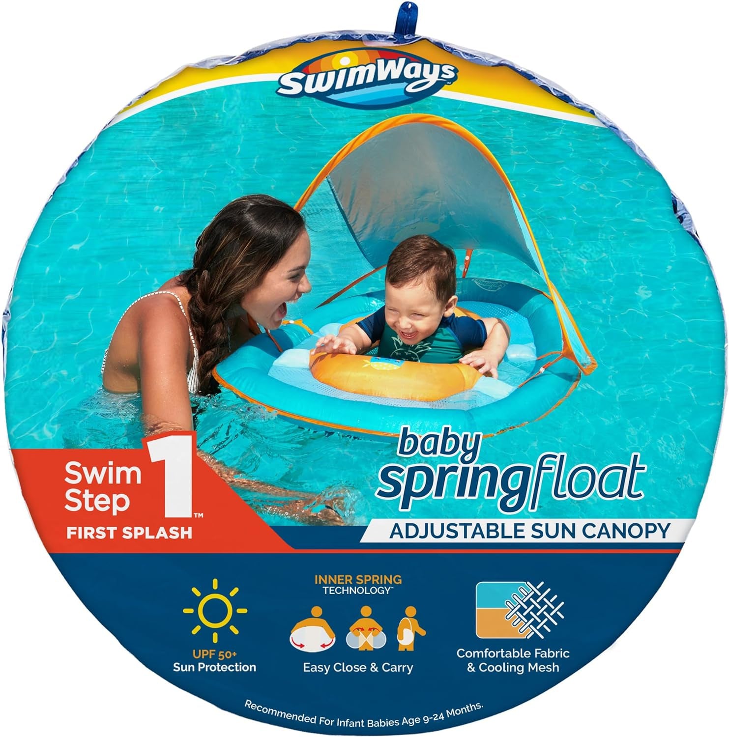 Sun Canopy Inflatable Baby Spring Float for Kids