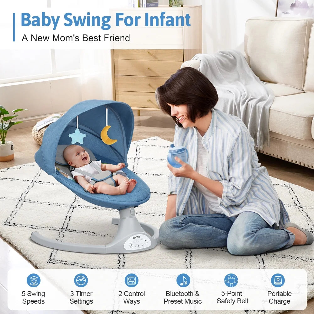 TEAYINGDE Baby Swing (Blue)