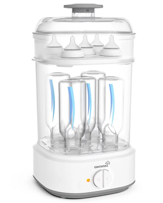 Baby Bottle Steam Sterilizer with Timer for Baby Bottles, Pacifiers, Pump Part,Toys White