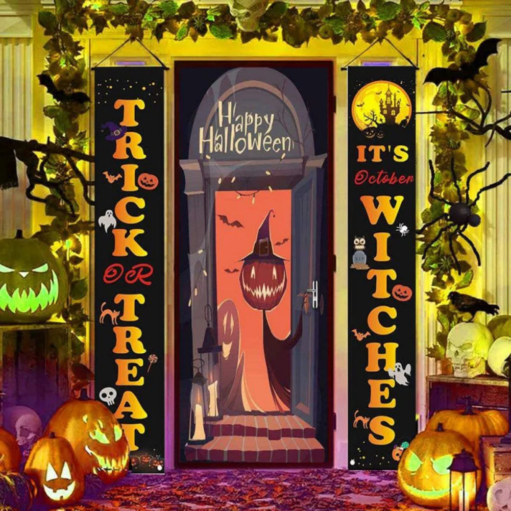 Trick or Treat Large Vertical Halloween Banner Porch Signs 