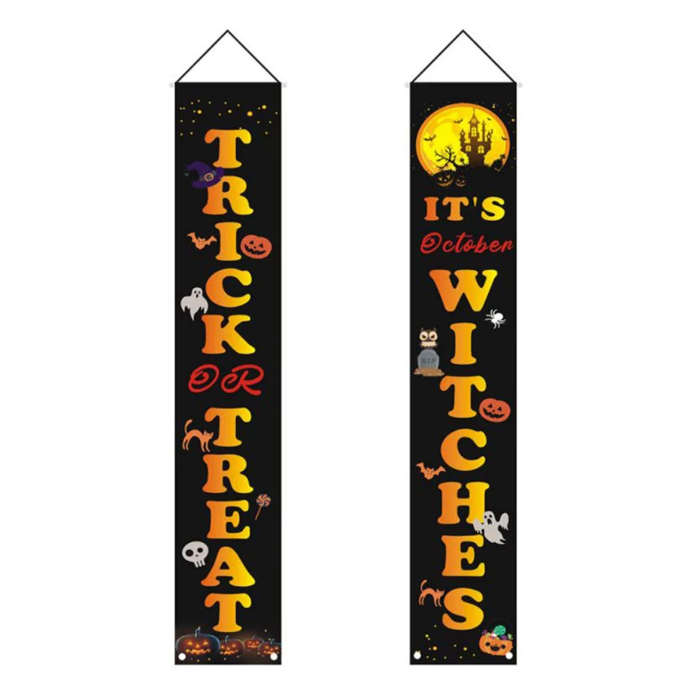 Trick or Treat Large Vertical Halloween Banner Porch Signs 