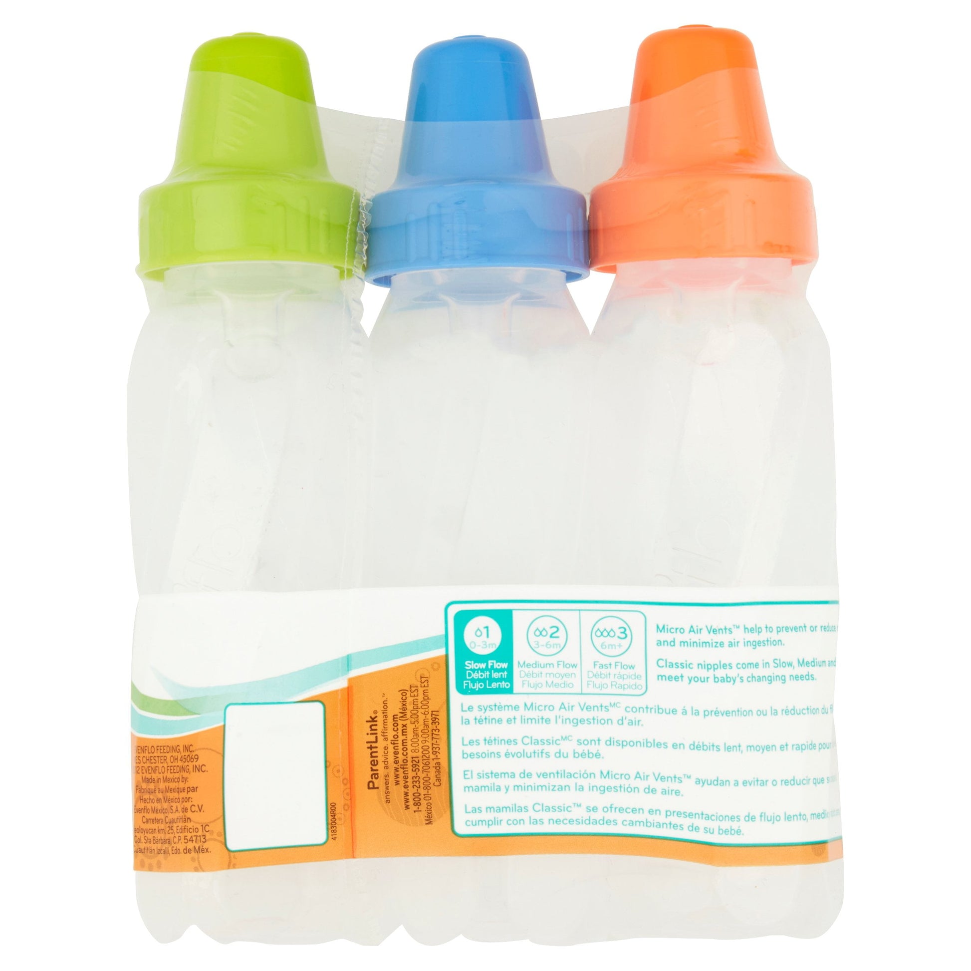 Evenflo Classic Bpa-Free Plastic Standard Baby Bottles, 8Oz, Teal/Green/Blue, 12Ct