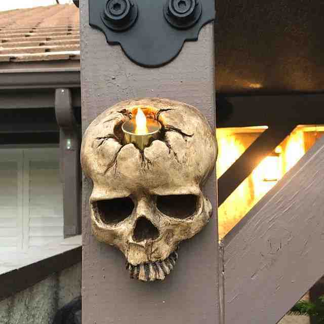 Halloween Ghost Skull Wall Candle Holder