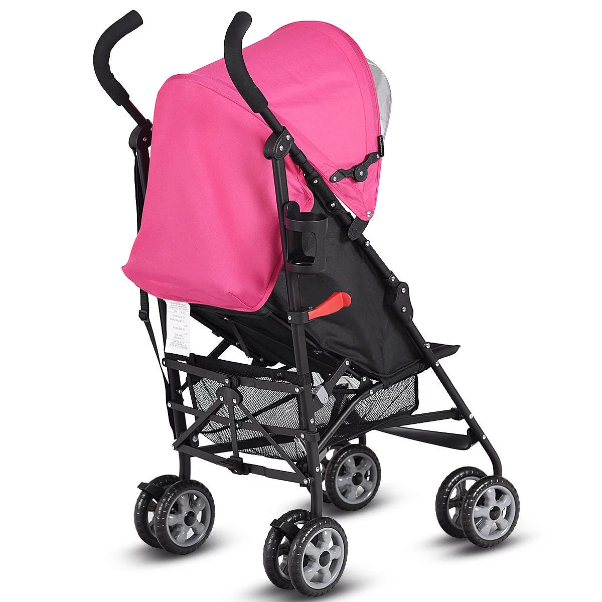 Folding Lightweight Baby Toddler Umbrella Travel Stroller with Storage Basket Pink