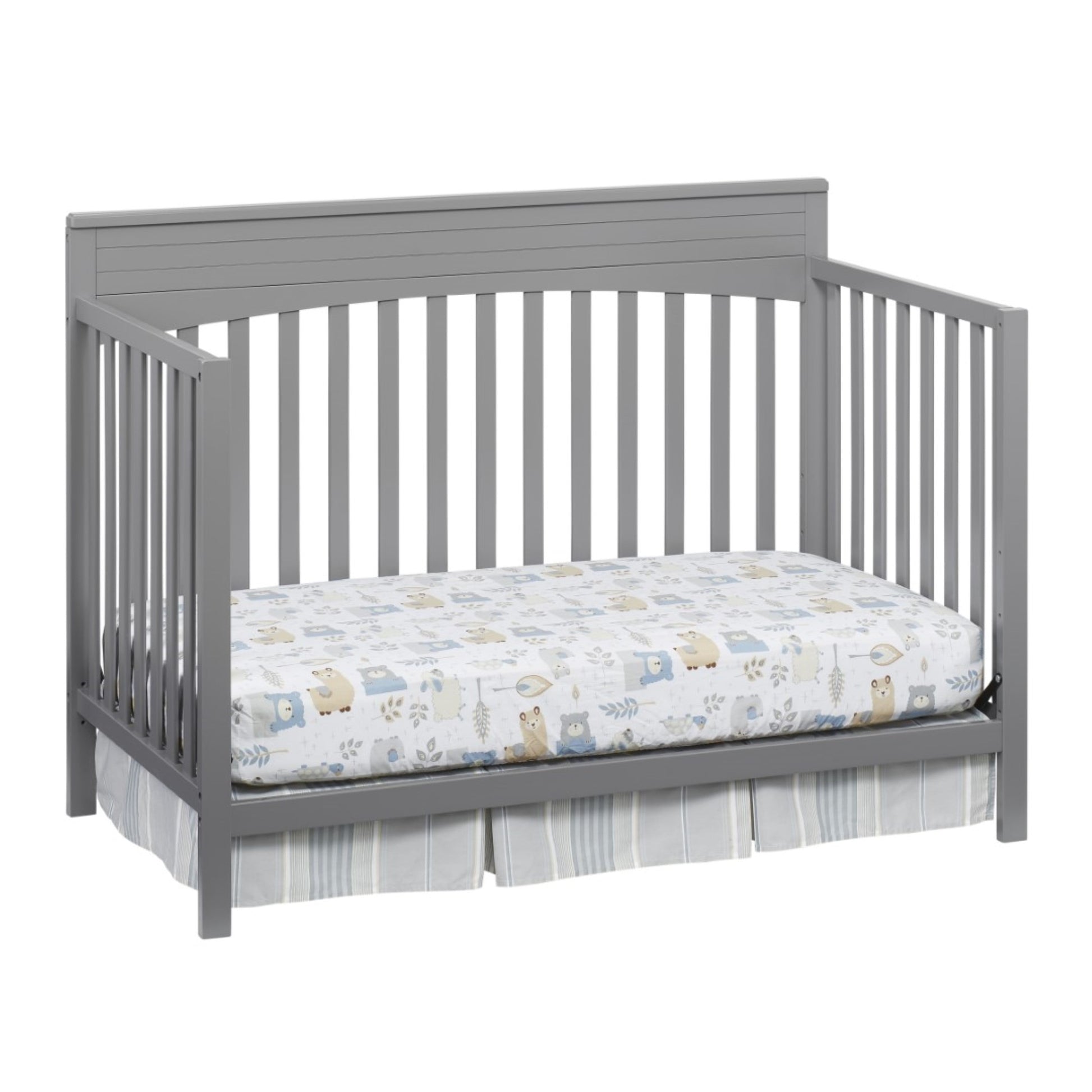 Harper 4-In-1 Convertible Crib, Dove Gray, GREENGUARD Gold Certified, Wooden Crib
