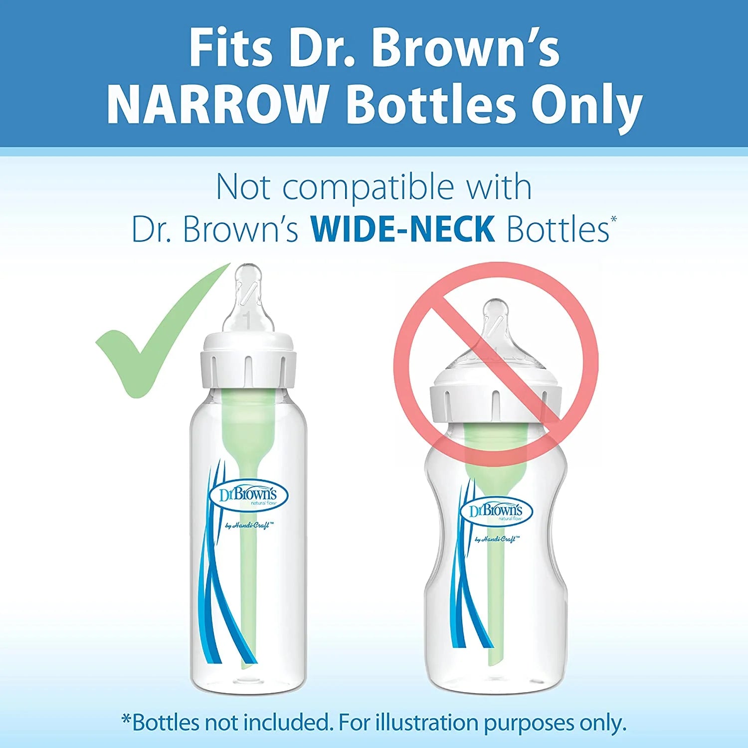 Natural Flow Level 3, Narrow Baby Bottle Nipple, Medium-Fast Flow, 6M+, 100% Silicone, 6 Pack