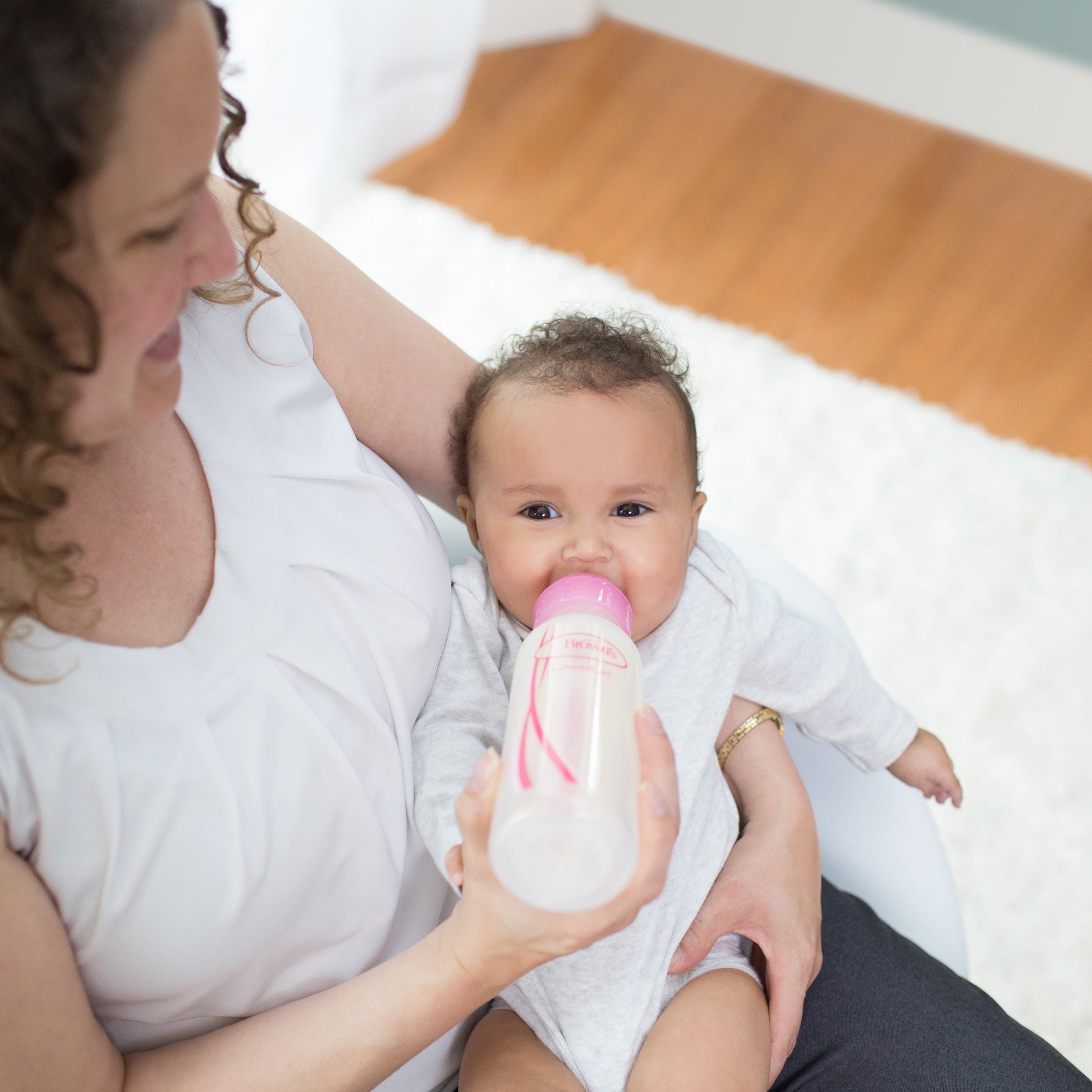 Natural Flow Anti-Colic Options+ Narrow Baby Bottle, 8Oz/250Ml, Level 1 Slow Flow Nipple, 1-Pack, Pink, 0M+