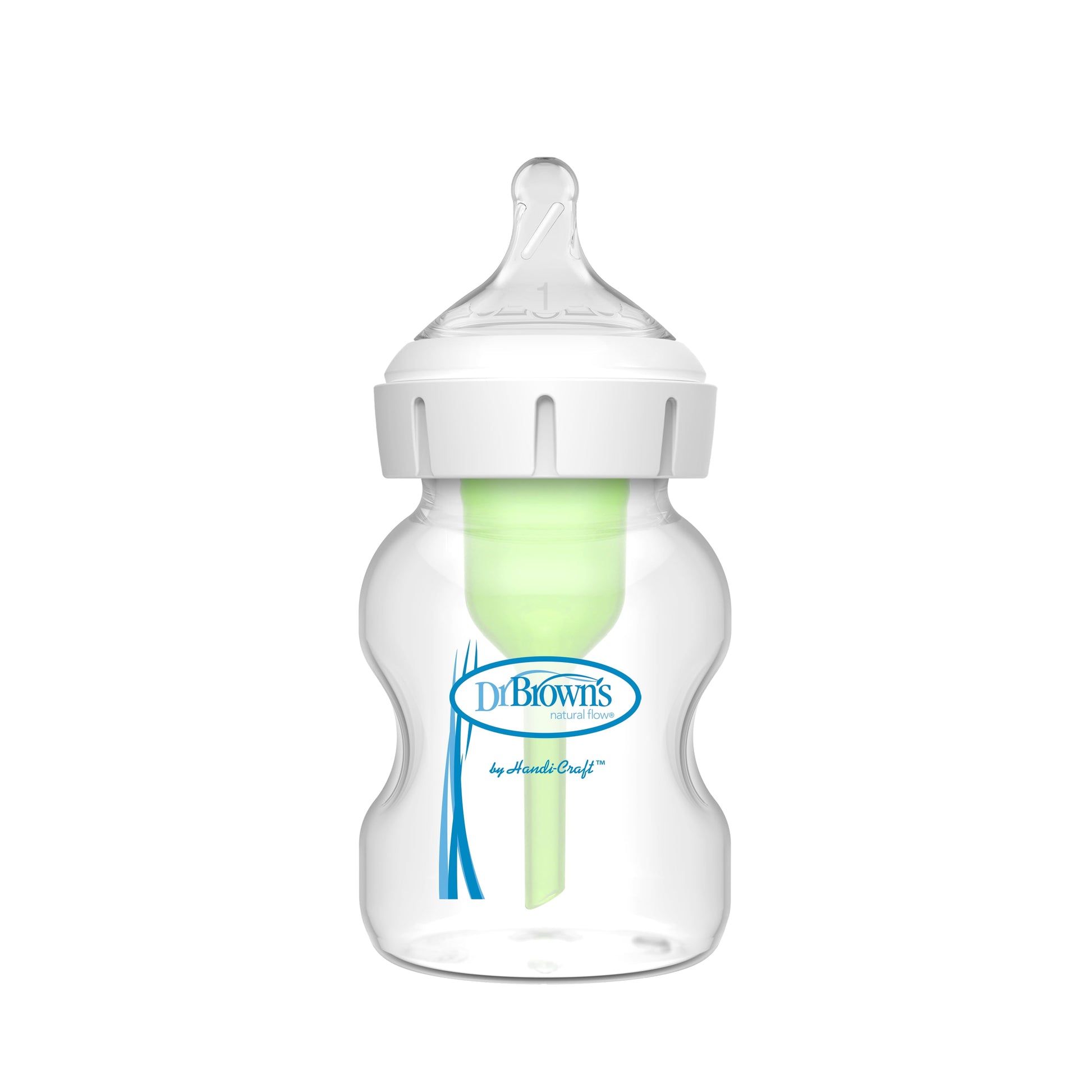 Natural Flow Anti-Colic Options+ Wide-Neck Baby Bottle, 5 Oz/150 Ml, Level 1 Nipple, 2-Pack, 0M+