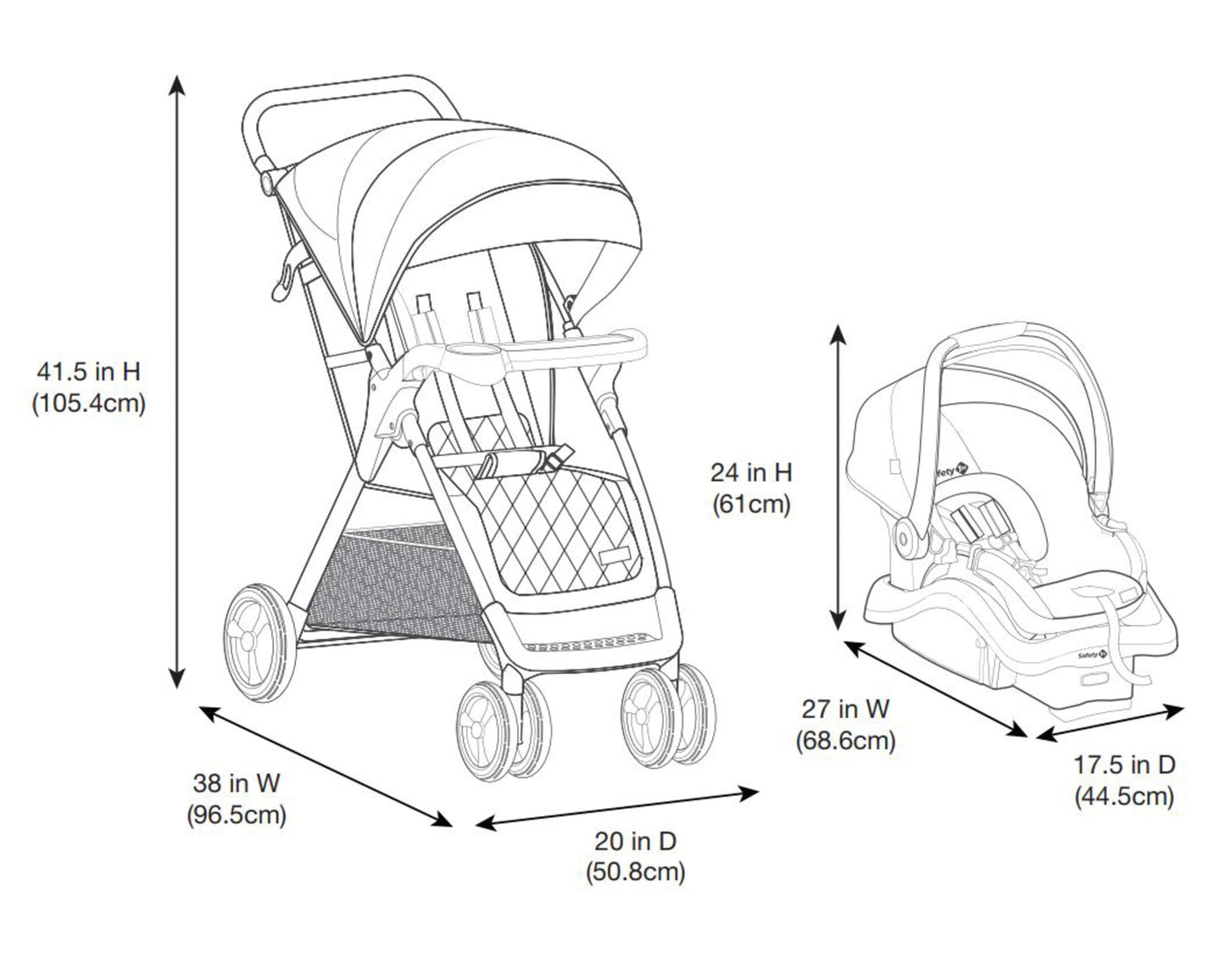 Travel System Stroller and Infant Car Seat - Heather Camo