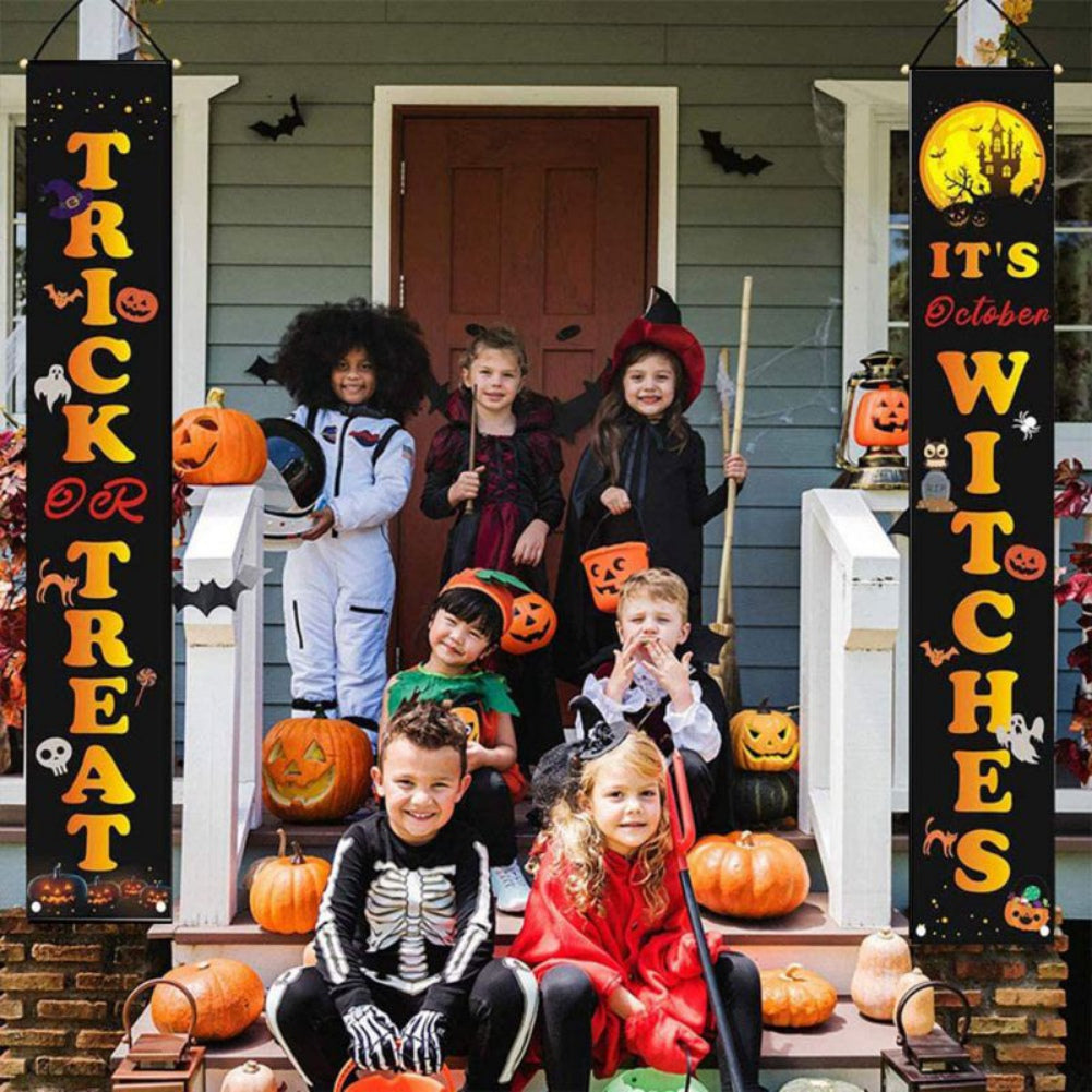 Trick or Treat Large Vertical Halloween Banner Porch Signs 