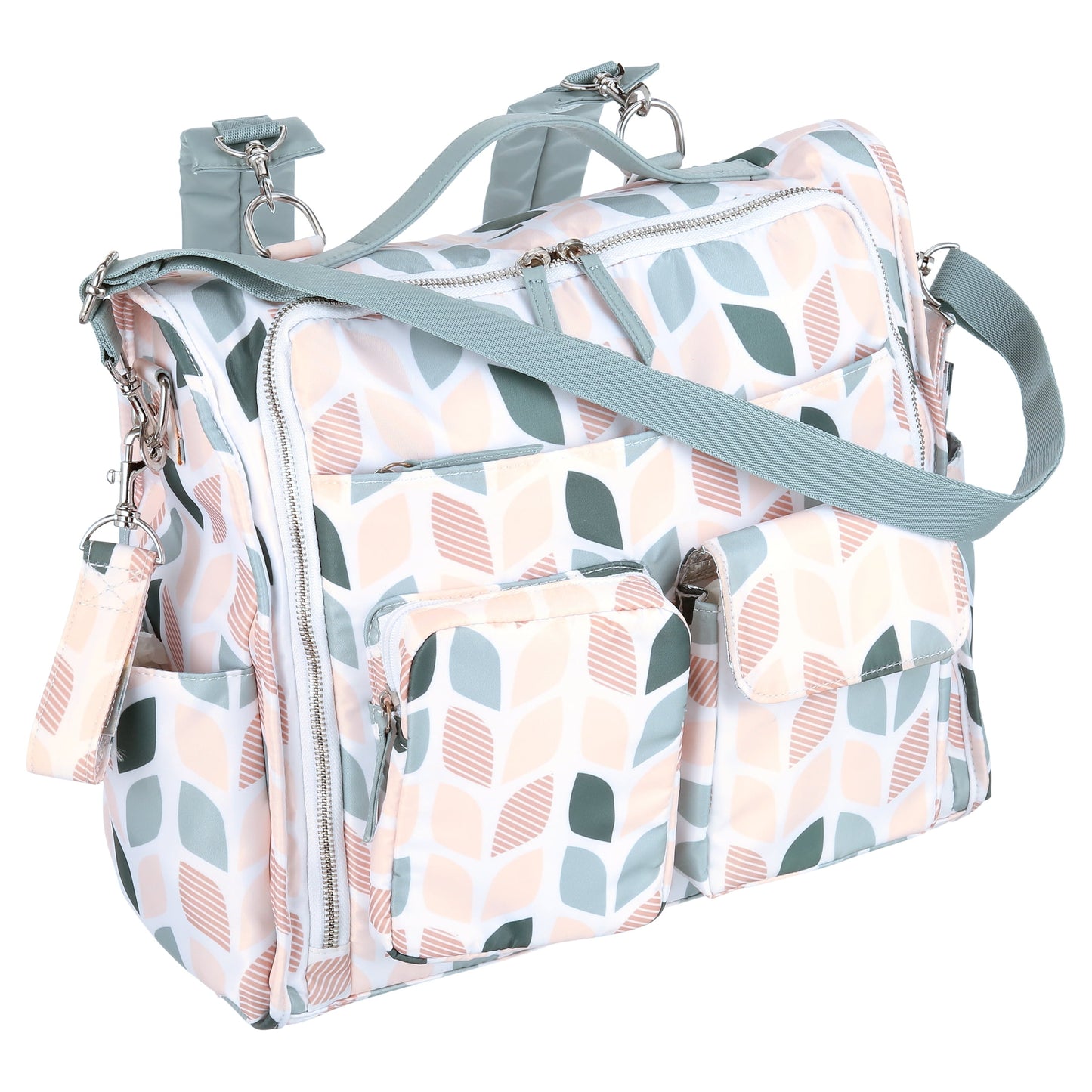 Nylon Convertible Diaper Bag Backpack, Floral