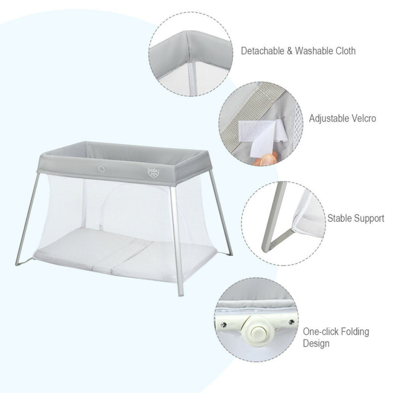 Portable Baby Playpen with Carrying Bag