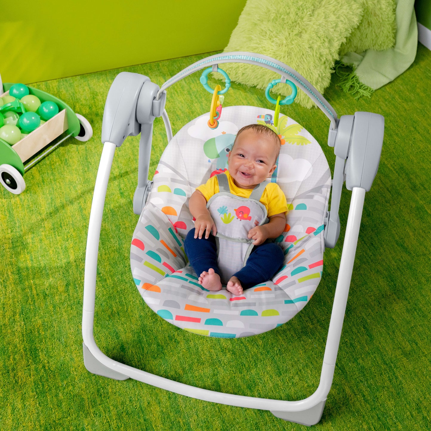 Playful Paradise Portable Compact Baby Swing 