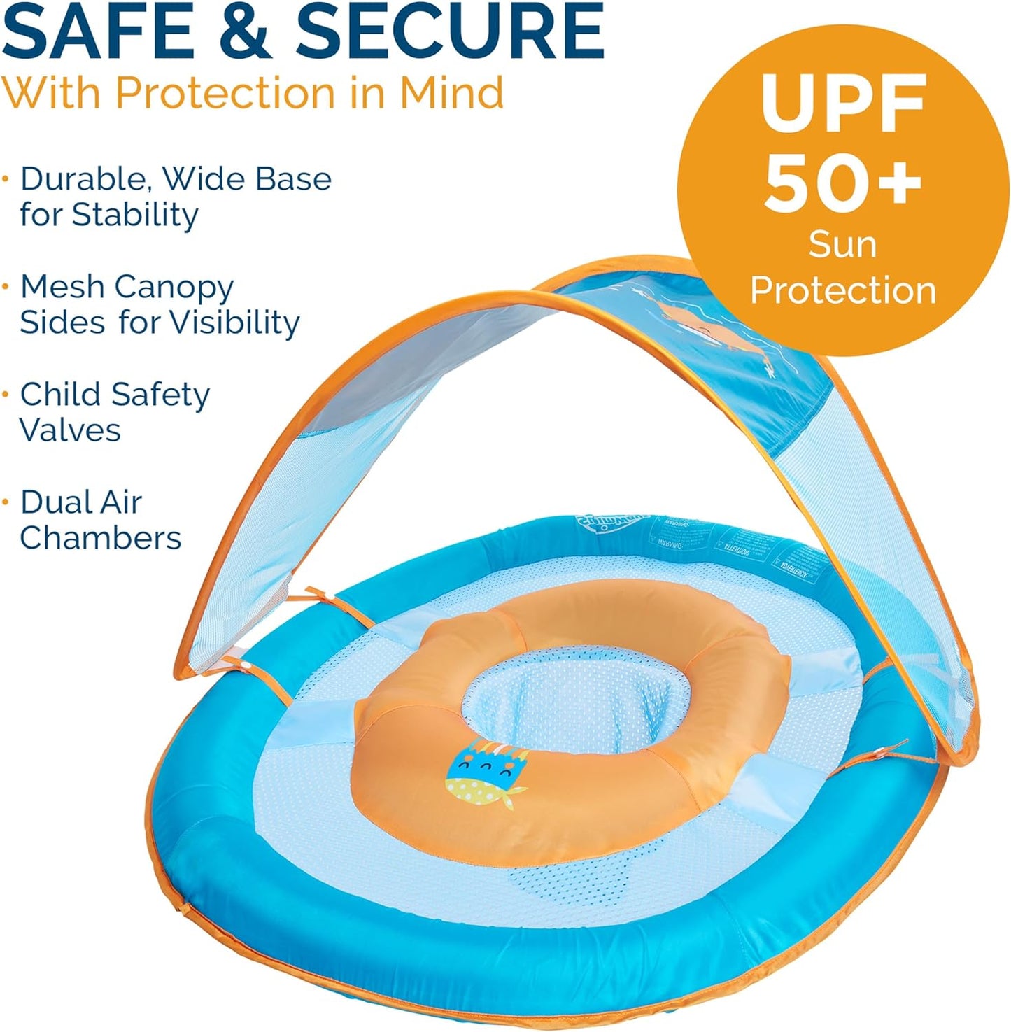 Sun Canopy Inflatable Baby Spring Float for Kids