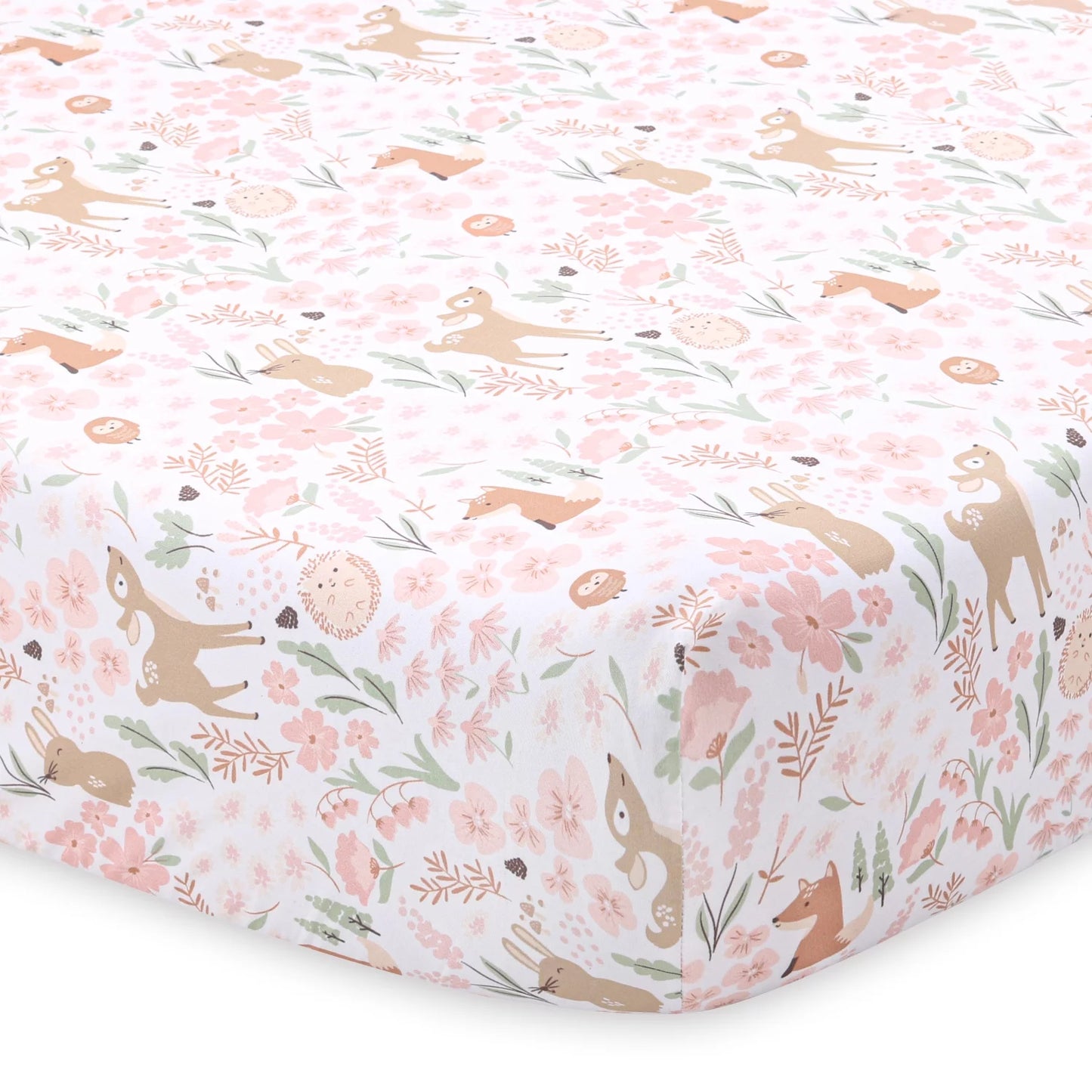 Pink and White Fairytale Forest Crib Bedding (3 Piece)