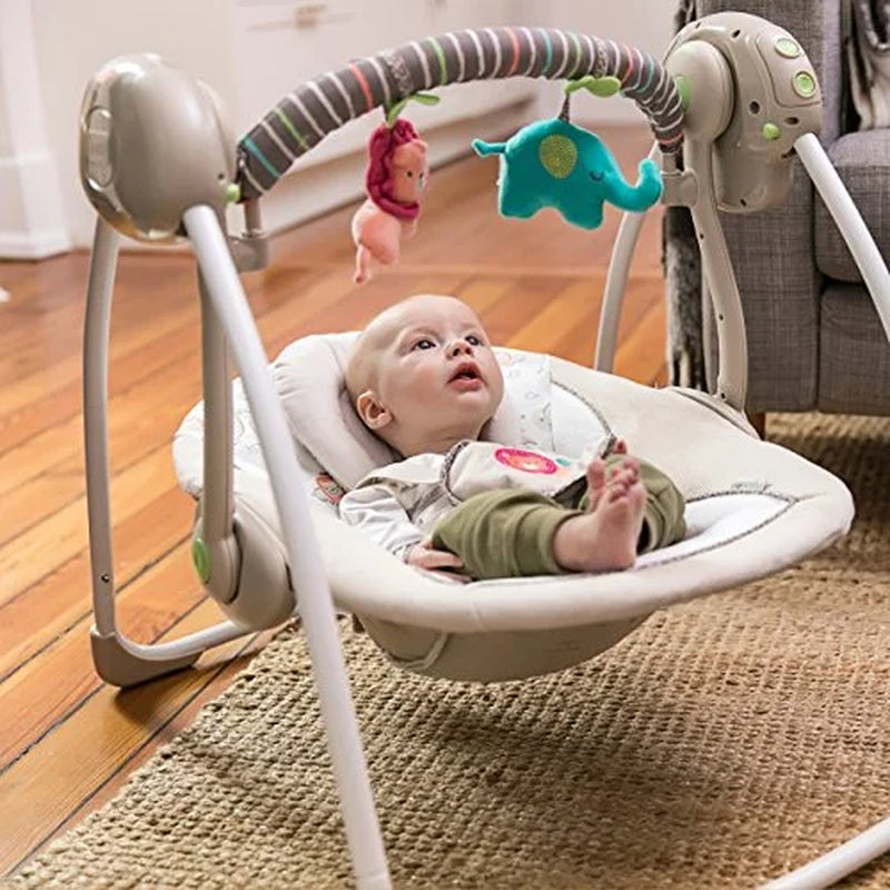 Soothe 'N Delight 6-Speed Portable Baby Swing with Music - Cozy Kingdom (Unisex)