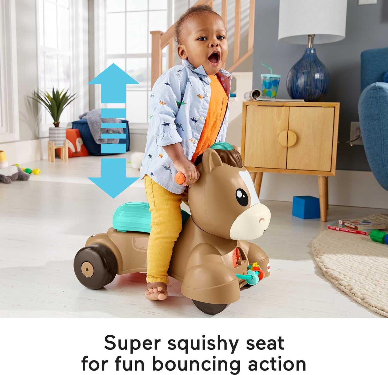 Walk Bounce & Ride Pony Musical Walker & Ride-On for Infants & Toddlers Ages 9+ Months 