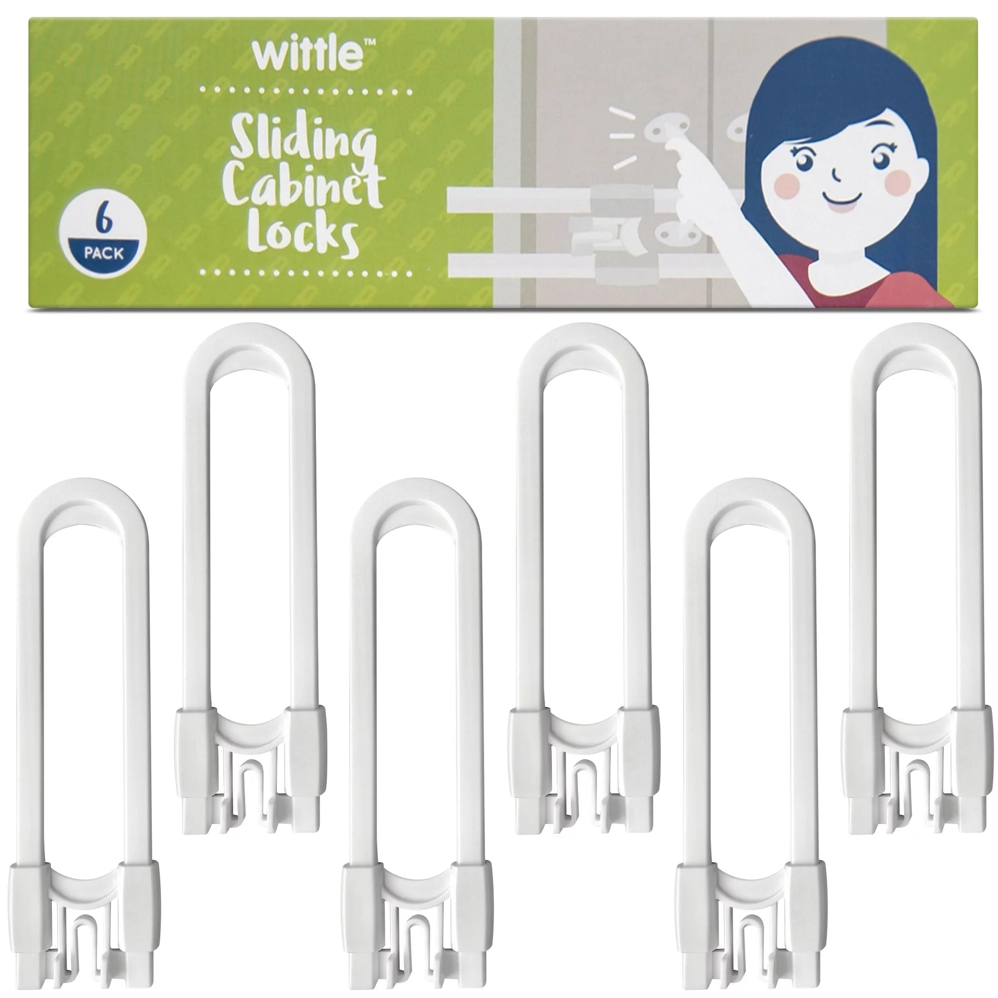 Sliding Child Safety Cabinet Locks (6 Pack)