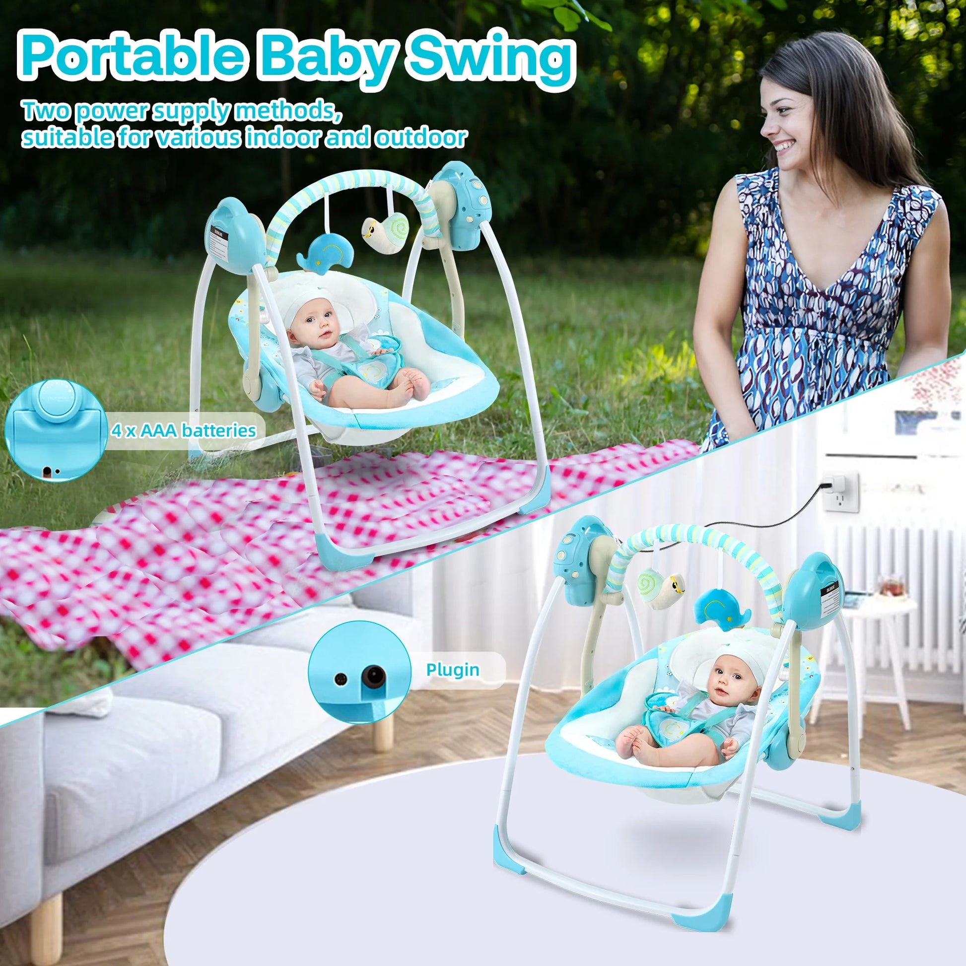 Yadala Baby Swing (Blue)