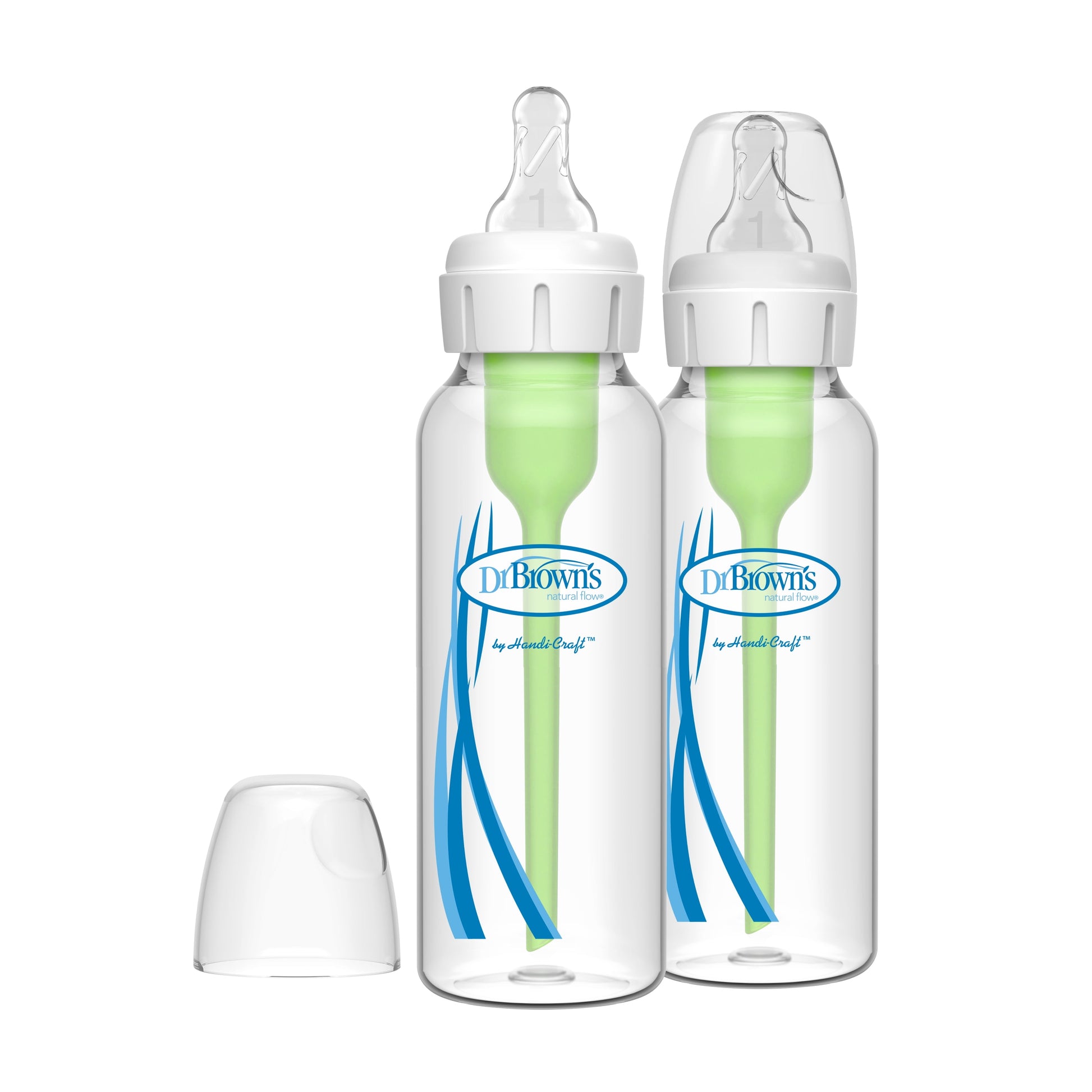 Dr. Brown’S Natural Flow® Anti-Colic Options+™ Narrow Glass Baby Bottle, 8Oz/250 Ml with Level 1 Slow Flow Nipple, 2-Pack, 0M+