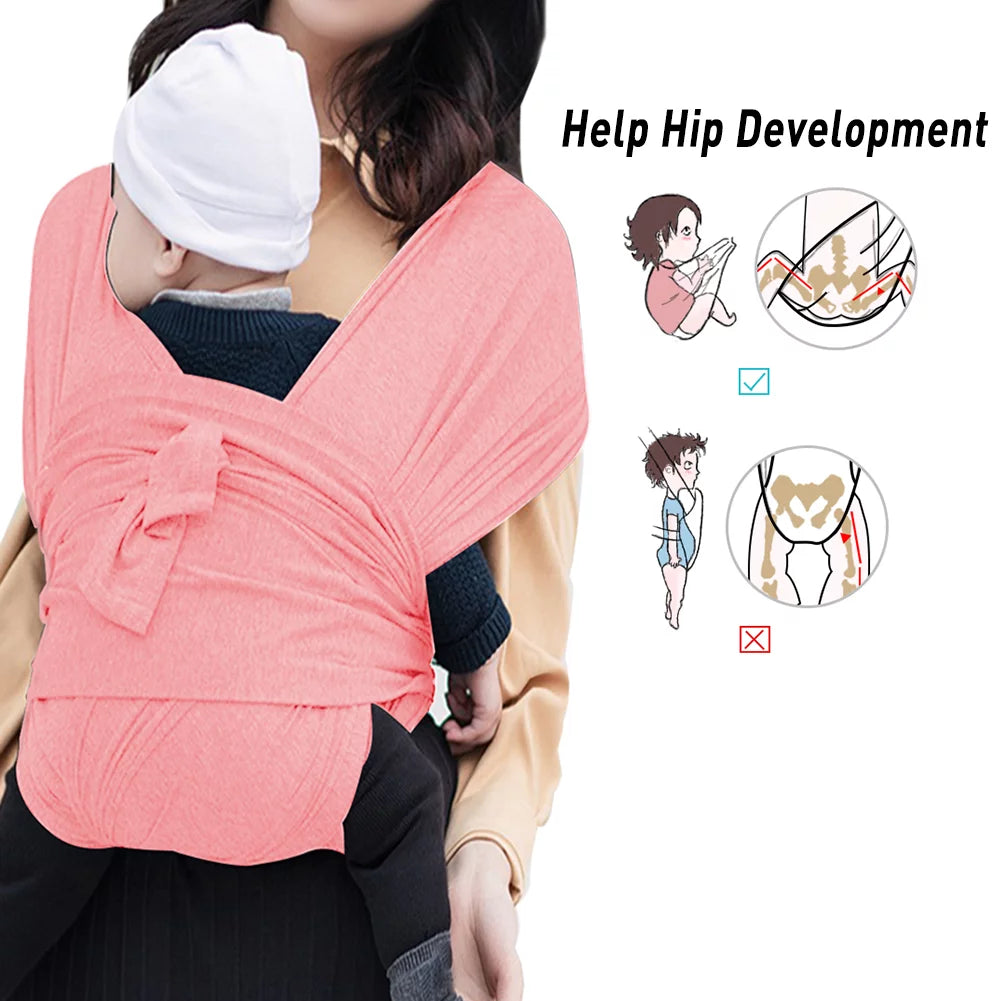 Newborn Stretchy Front and Hip Baby Sling - Pink