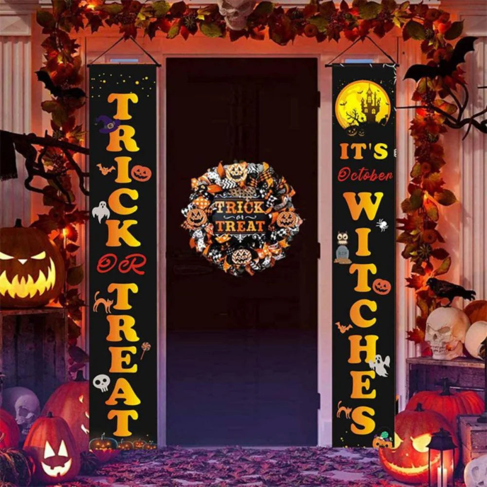 Trick or Treat Large Vertical Halloween Banner Porch Signs 