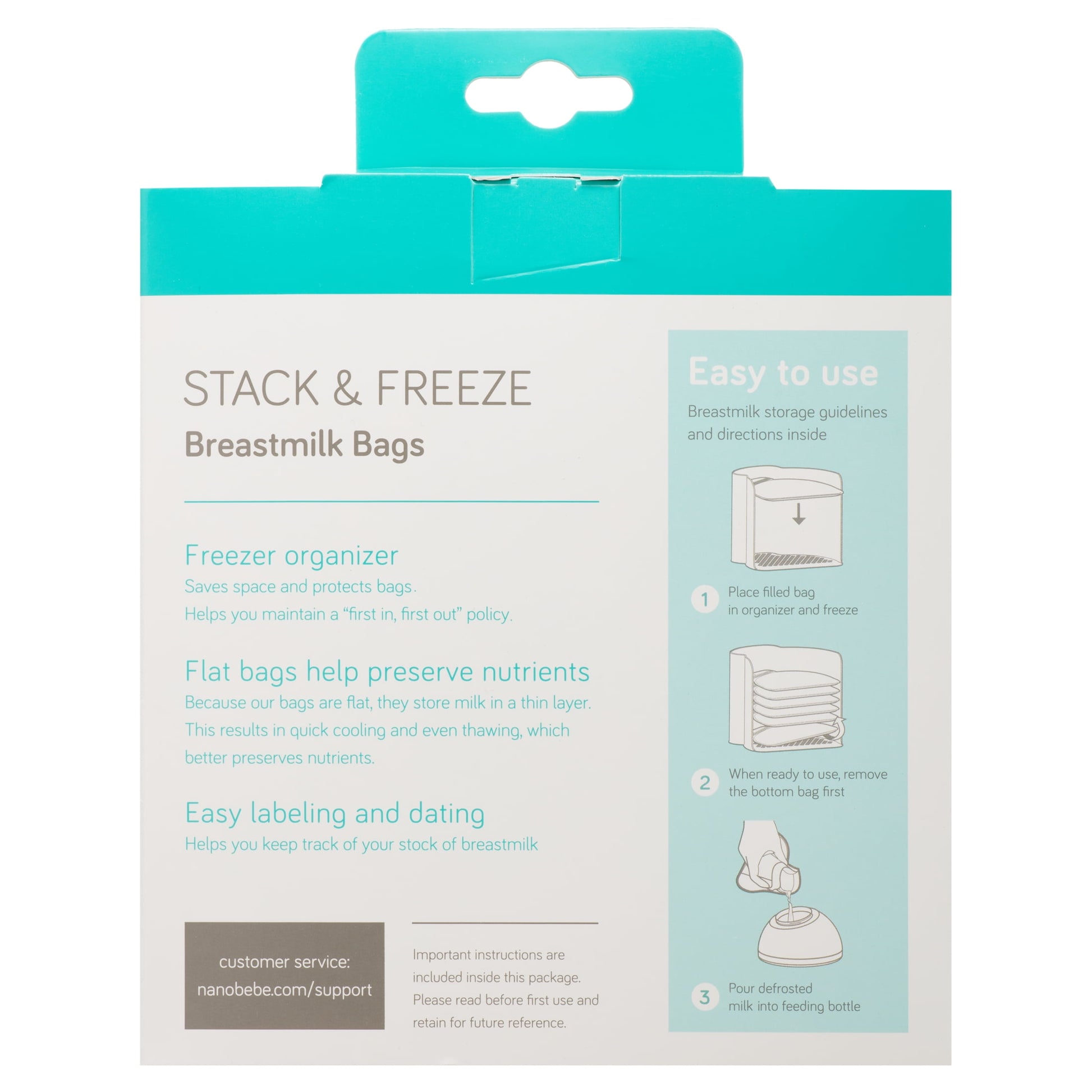 50Pk 5Oz Breast Milk Storage Bags - Fast Freezing & Thawing