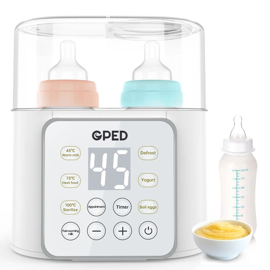 Baby Bottle Warmer, 9-In-1 Fast Food Heater & Defrost, Double Bottle Warmer with Appointment &Timer, 24H Accurate Temperature Control for Breastmilk & Formula Bpa-Free/Lcd Display