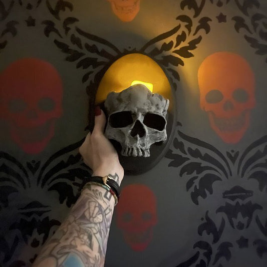 Halloween Ghost Skull Wall Candle Holder