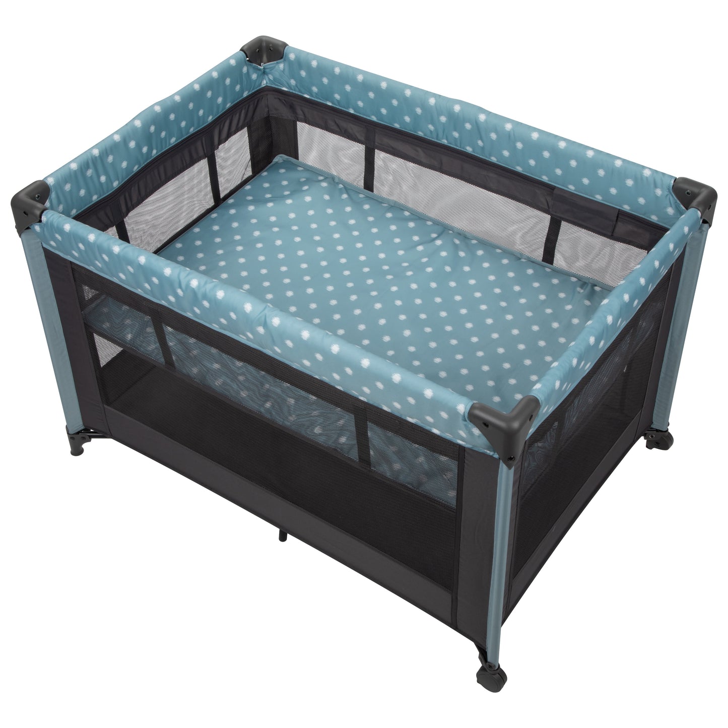 Dottie Baby Play Yard with Bassinet, Blue Dot