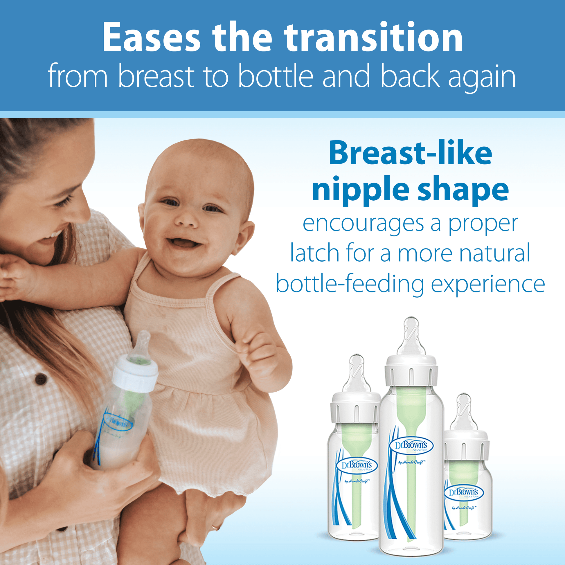 Natural Flow Level 1, Narrow Baby Bottle Nipple, Slow Flow, 0M+, 100% Silicone, 6 Pack