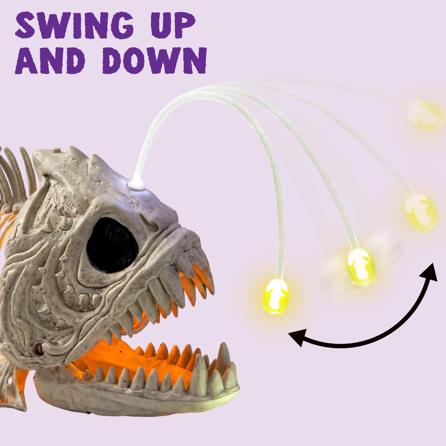 Halloween Skeleton Fish Skeleton Halloween Decor,Plastic Skeleton with LED Eye for Halloween Decoration Outdoor Haunted House Party