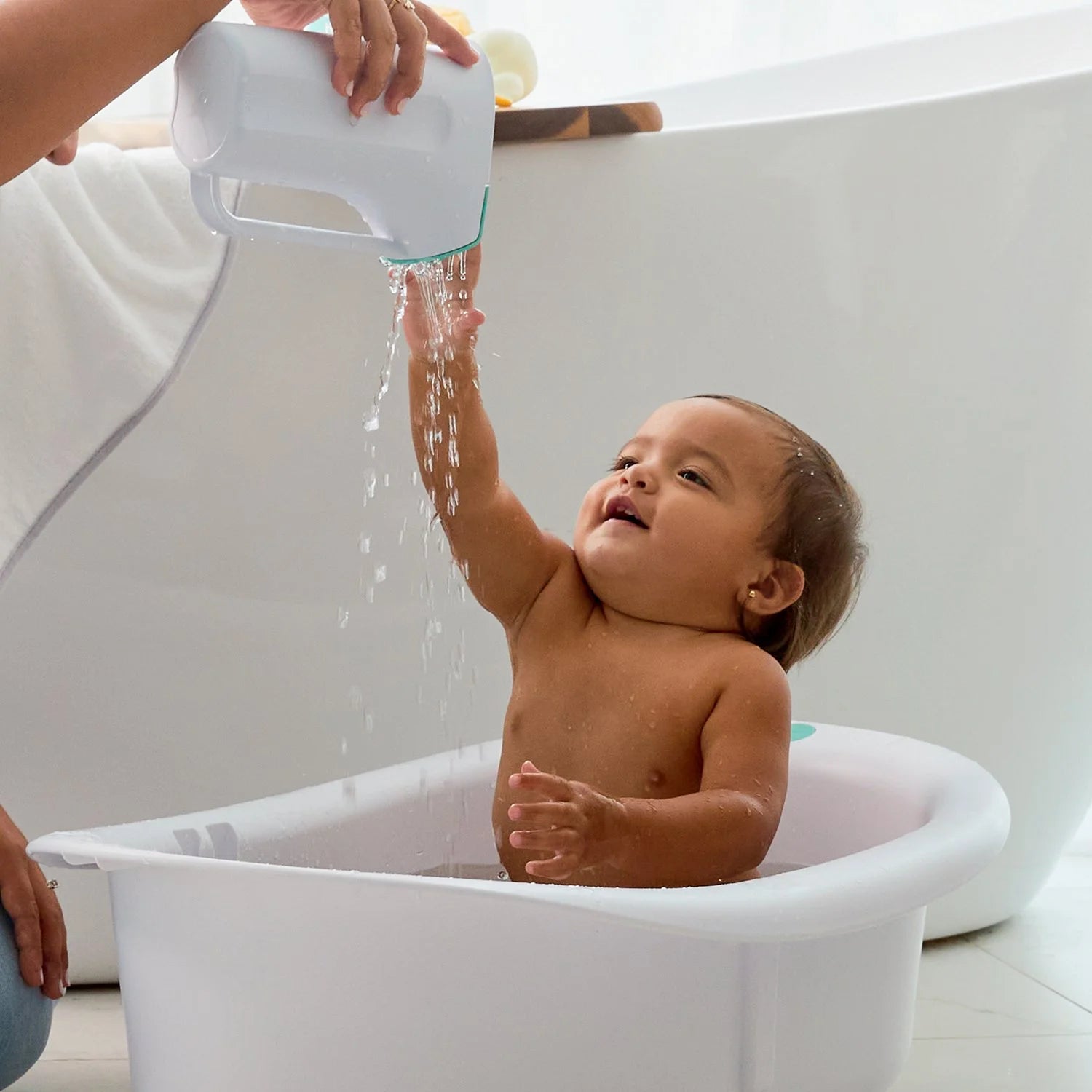 Control the Flow Bath Rinse Cup, Shampoo Rinser with Rainshower, Baby Bathtub Essentials