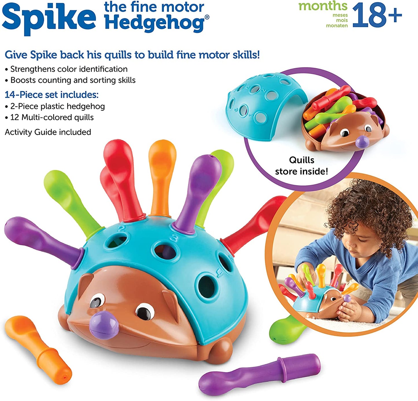 Spike the Fine Motor Hedgehog - Toddler Learning Toys, Fine Motor and Sensory Toys for Kids Ages 18+ Months, Montessori Toys