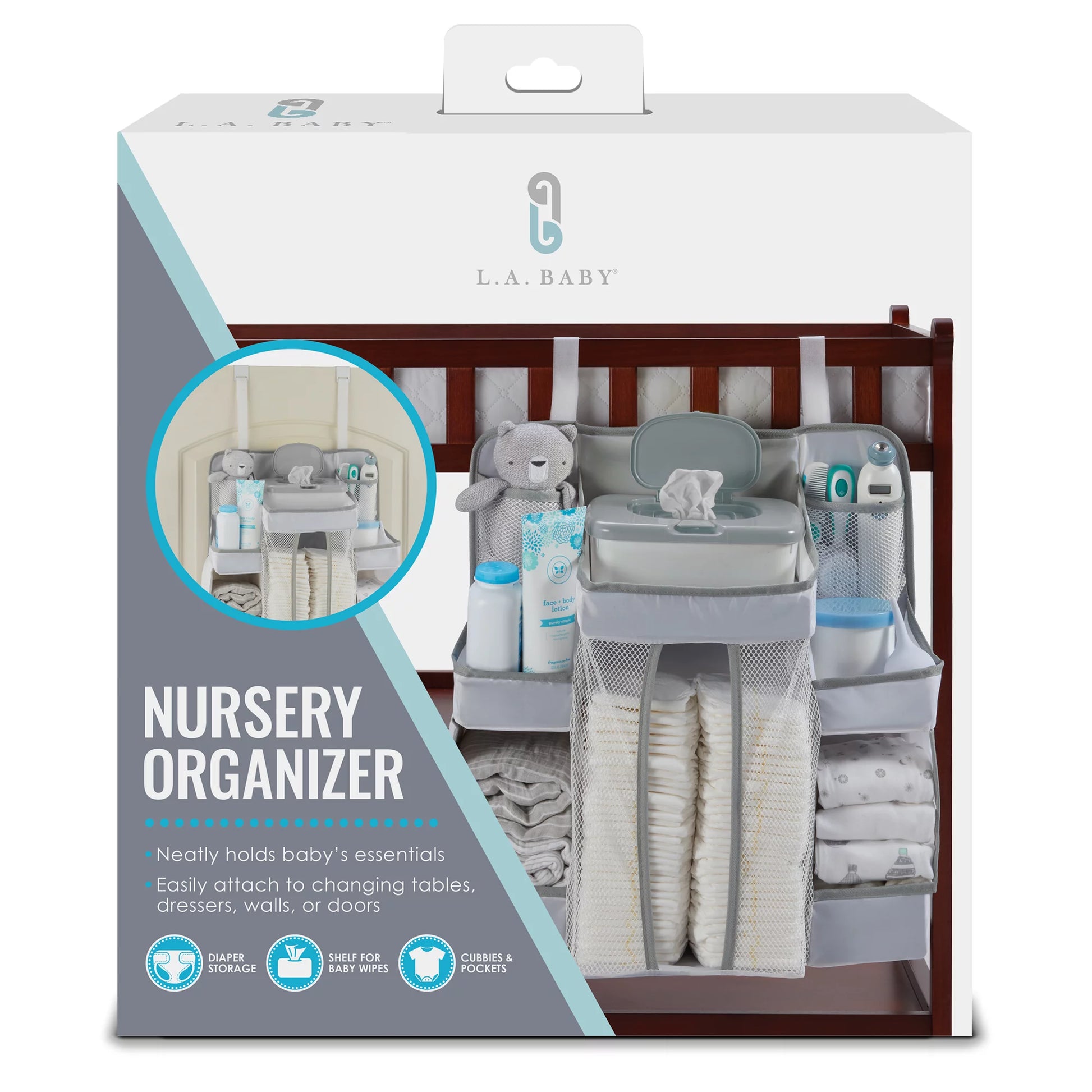 LA Baby Diaper Caddy and Nursery Organizer