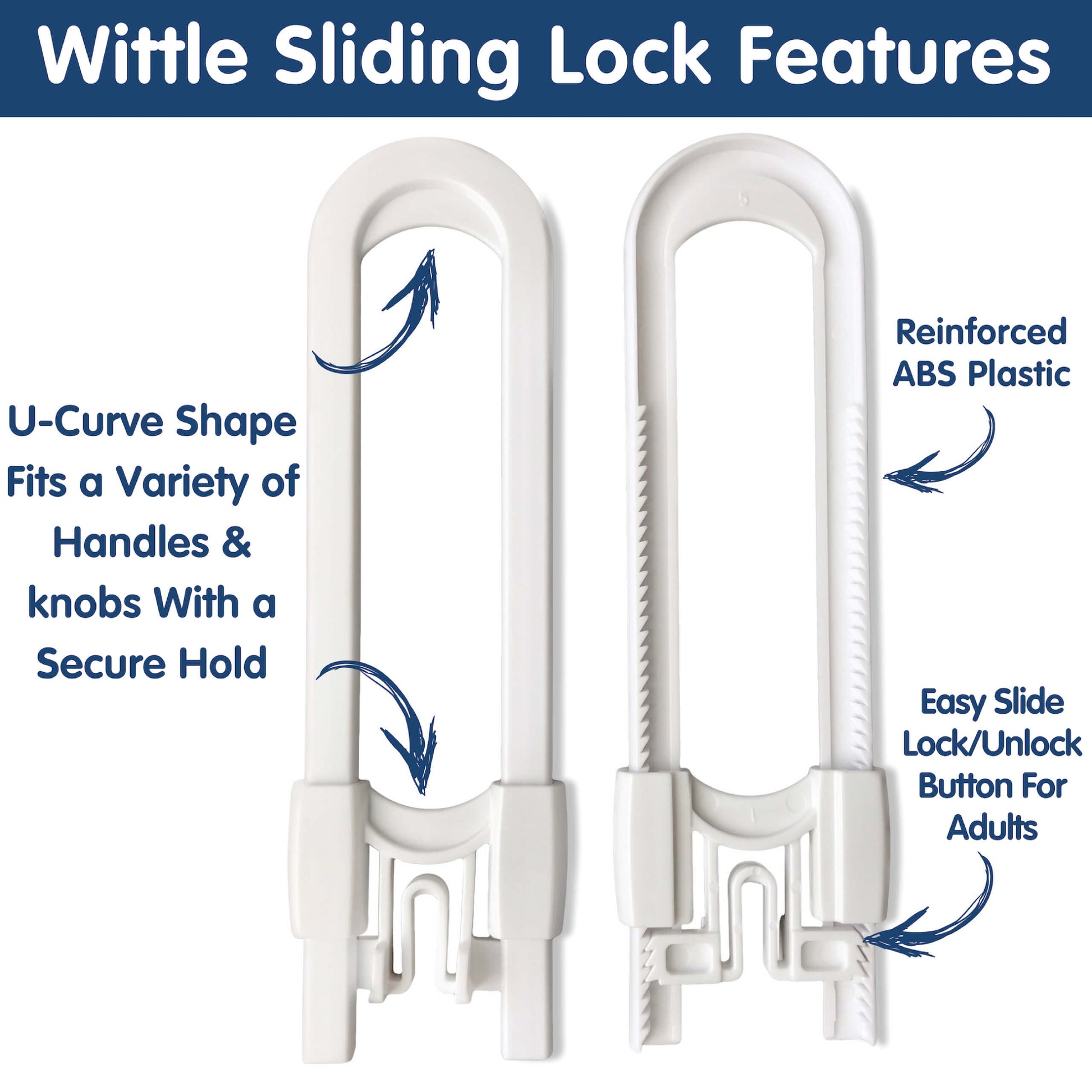 Sliding Child Safety Cabinet Locks (6 Pack)