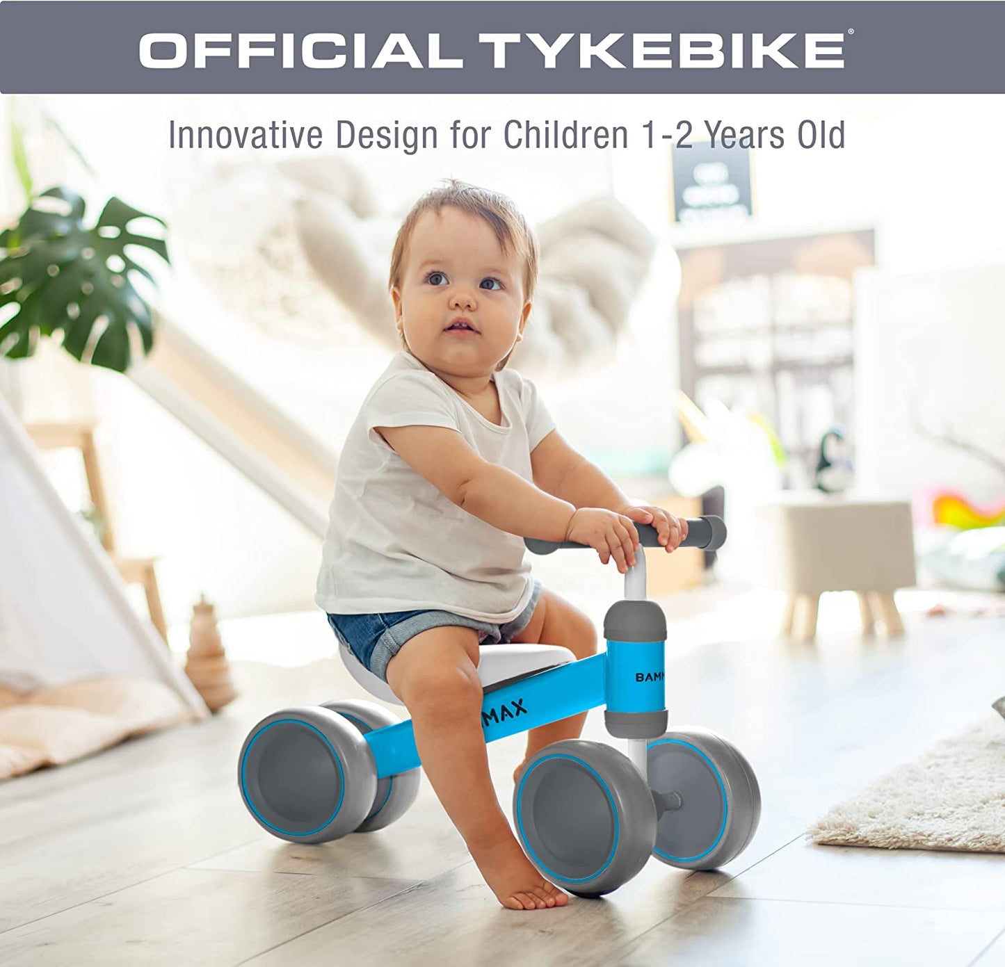 Official Tykebike® Toddler & Baby Bike | Toddler & Baby Balance Bike Ride on Toy | Easy Glide Wheels & Safer Toddler Bike Steering | Indoor/Outdoor Baby & Toddler Ride on Toy for 1+ Year Old