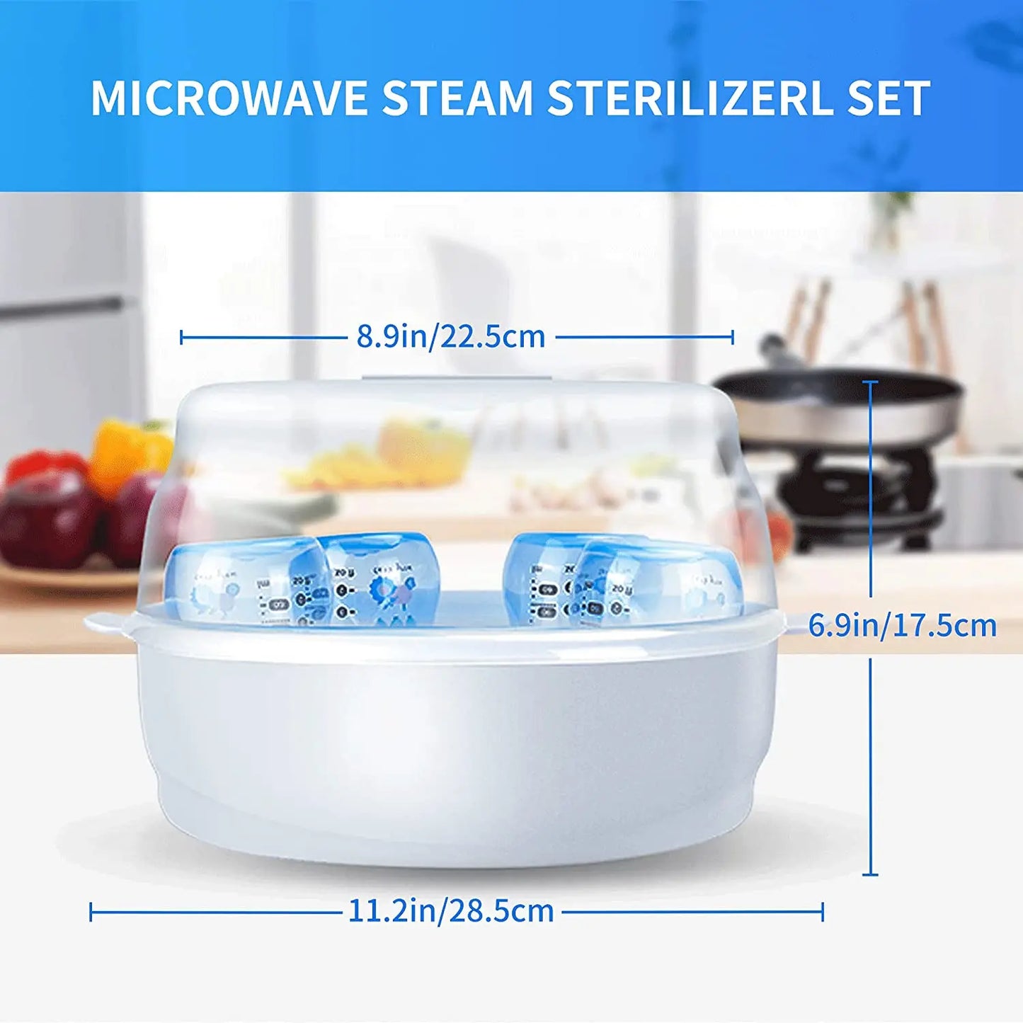 Microwave Steam Steriliser for Baby Bottles High Temperature Microwave Steam Nipple Sterilizer Baby Bottle Holder Storage