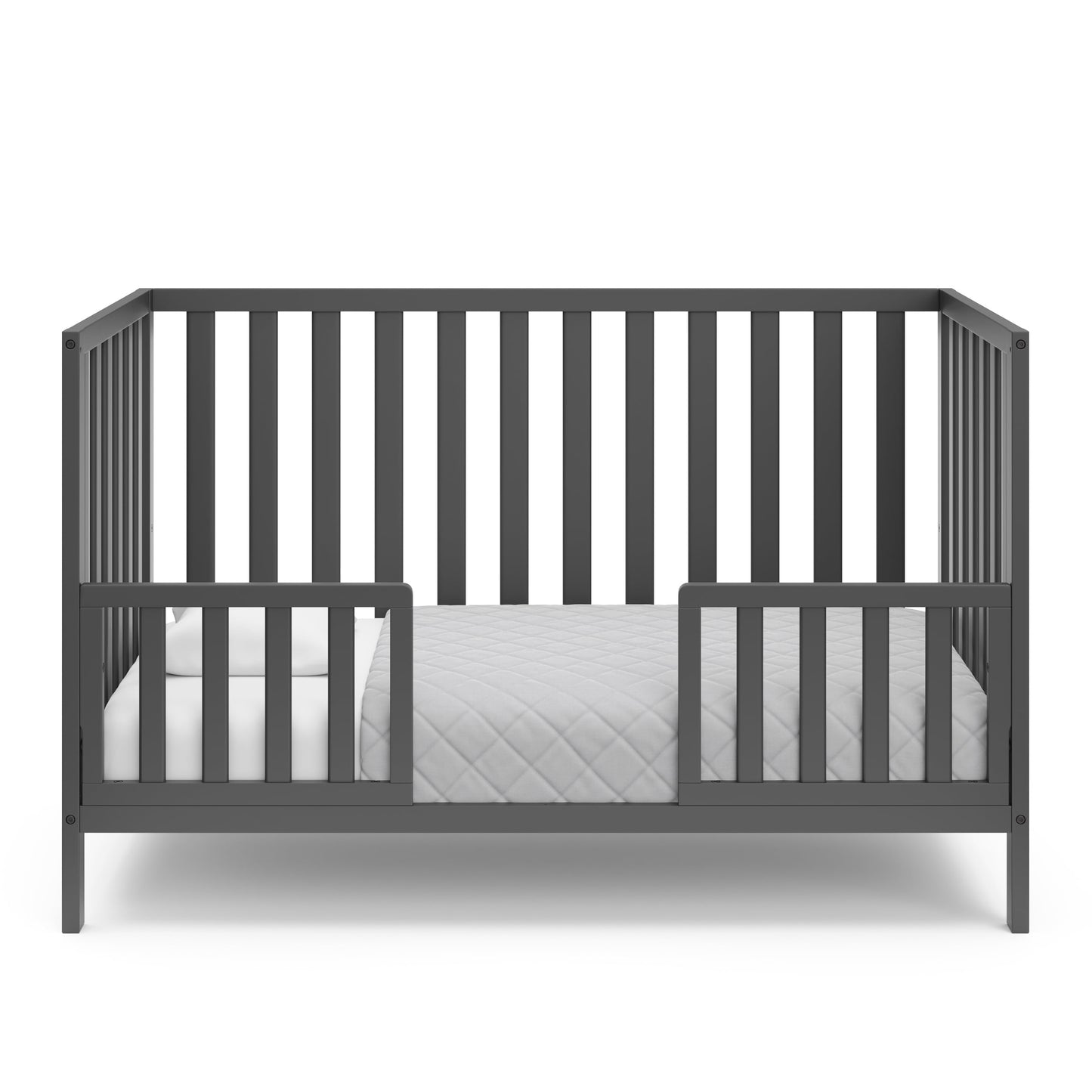 Sunset 4-In-1 Convertible Baby Crib, Gray