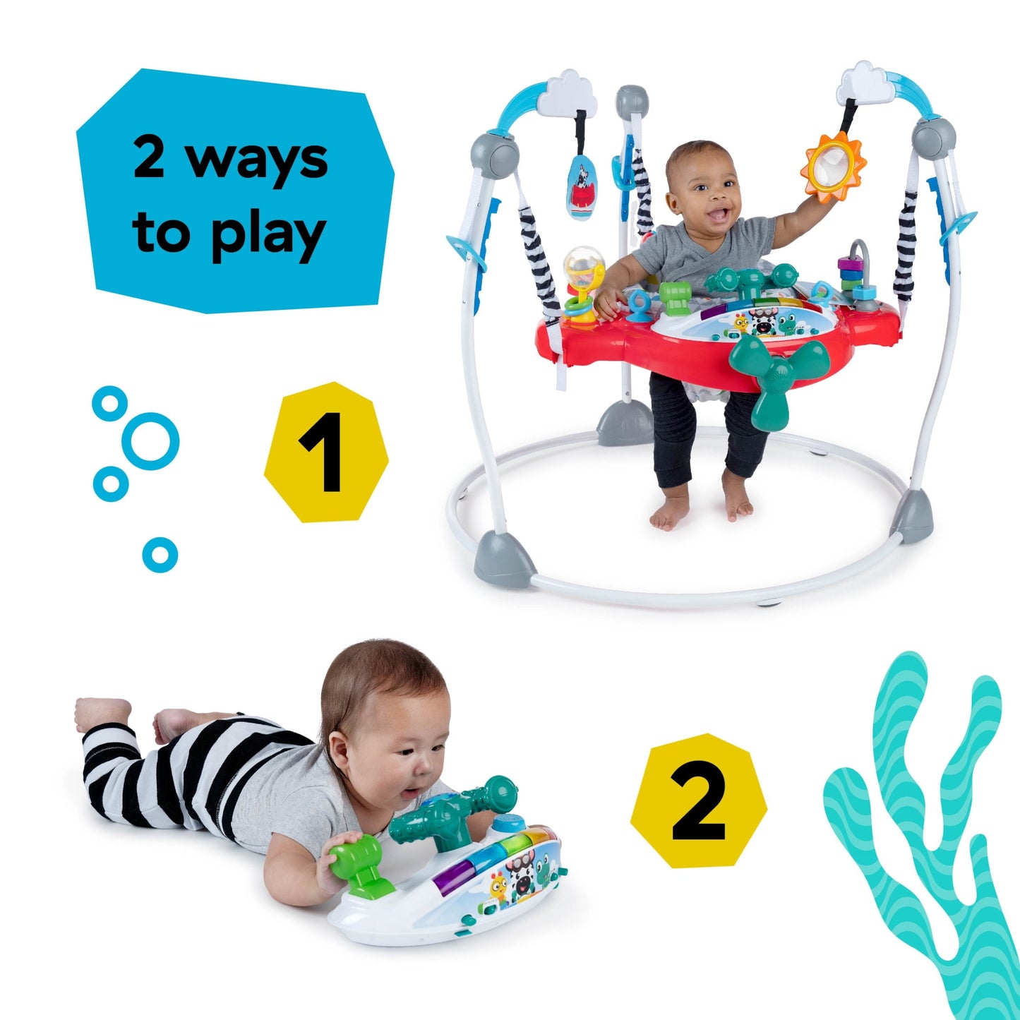 Ocean Explorers Airplane Adventure Baby Activity Center Jumper, Ages 6+ Months